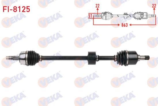 KOMPLE AKS SAG ON UZUNLUK 863mm FIAT IDEA 1.4 16V 2005-