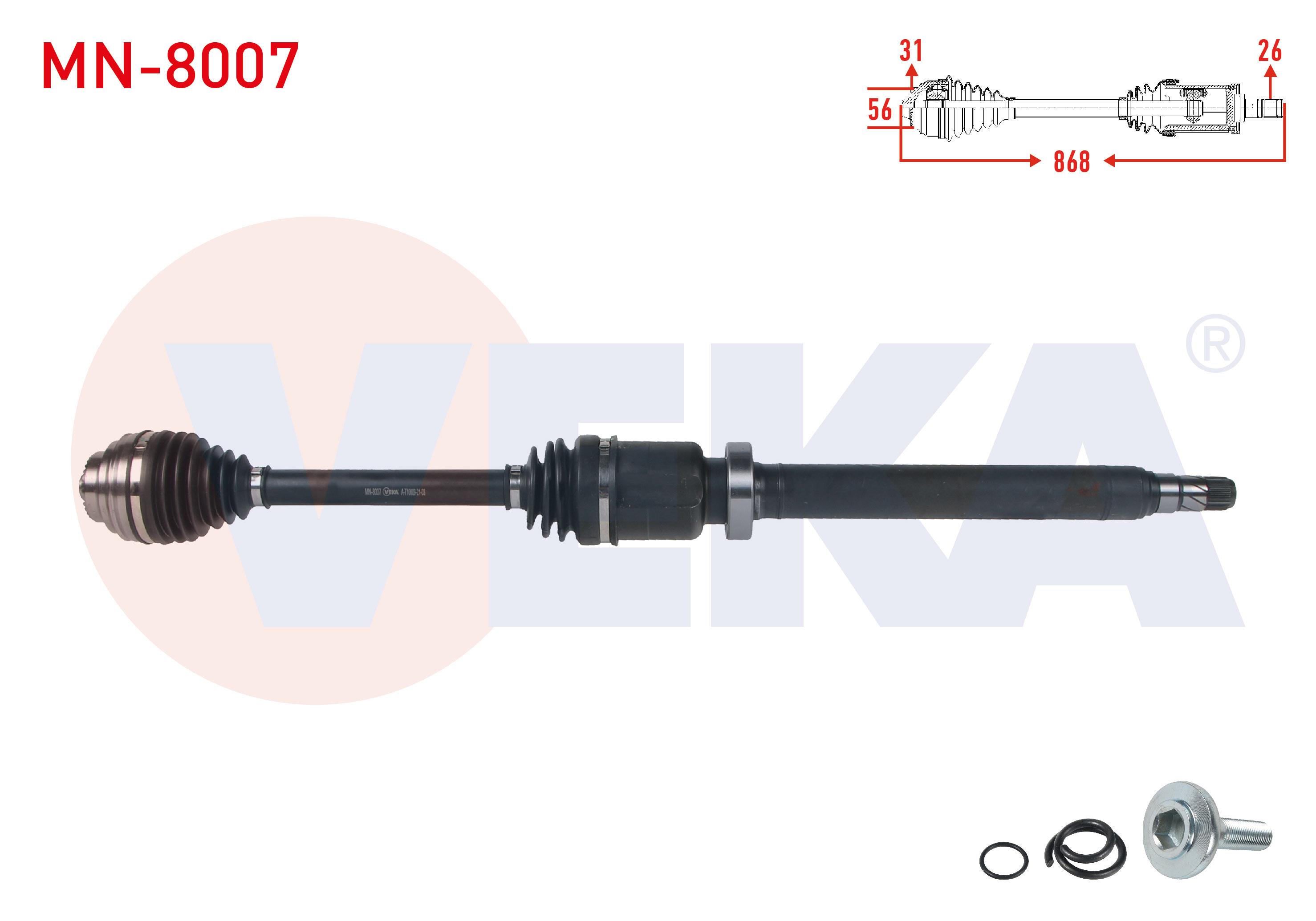 KOMPLE AKS SAG ON UZUNLUK 868mm MINI COOPER (F55) 1.5 - 1.5 D A-T 2013-