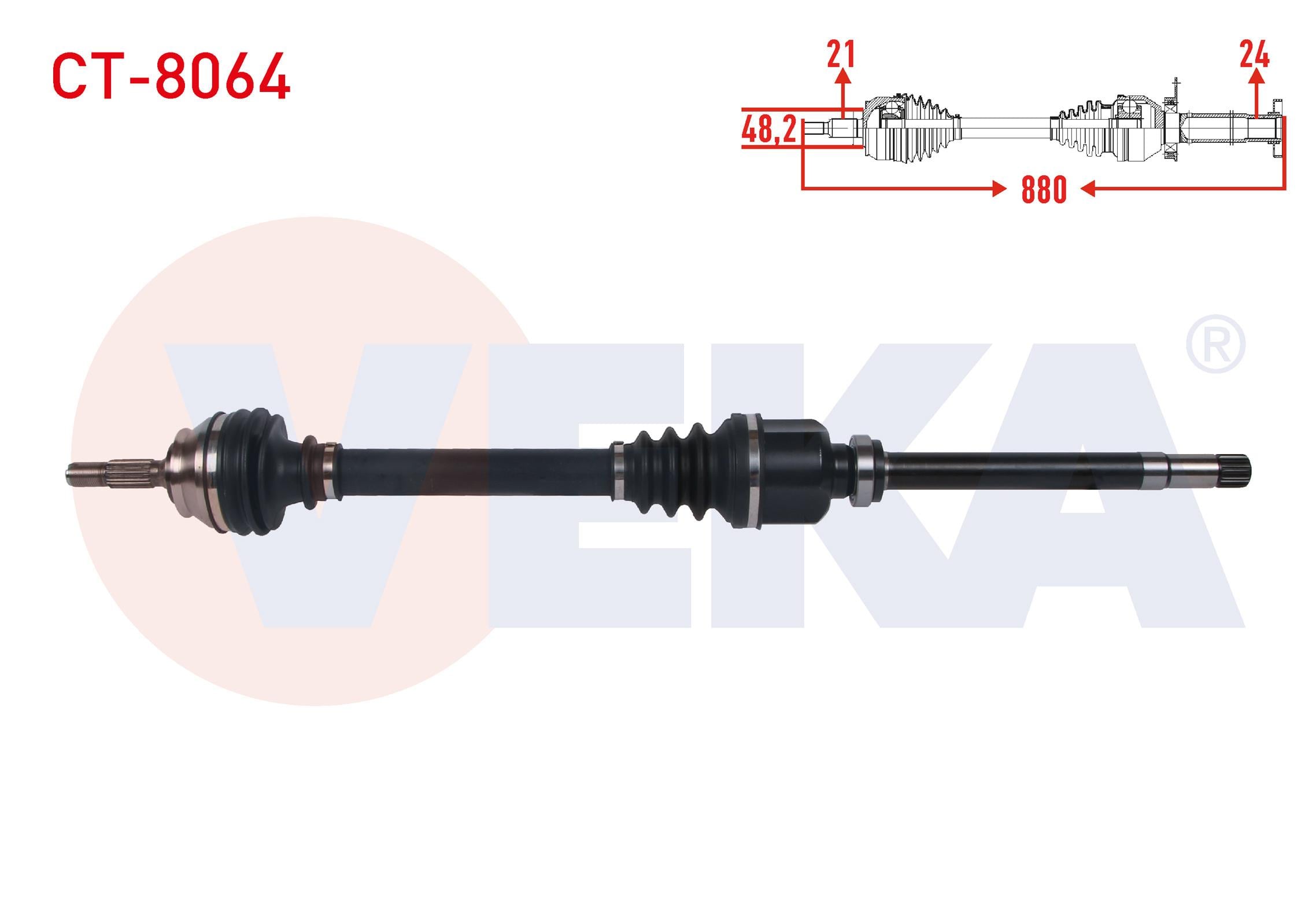 KOMPLE AKS SAG ON UZUNLUK 880mm CITROEN C4 CACTUS 1.2 THP A-T  / 1.6 Blue HDI A-T 2014-
