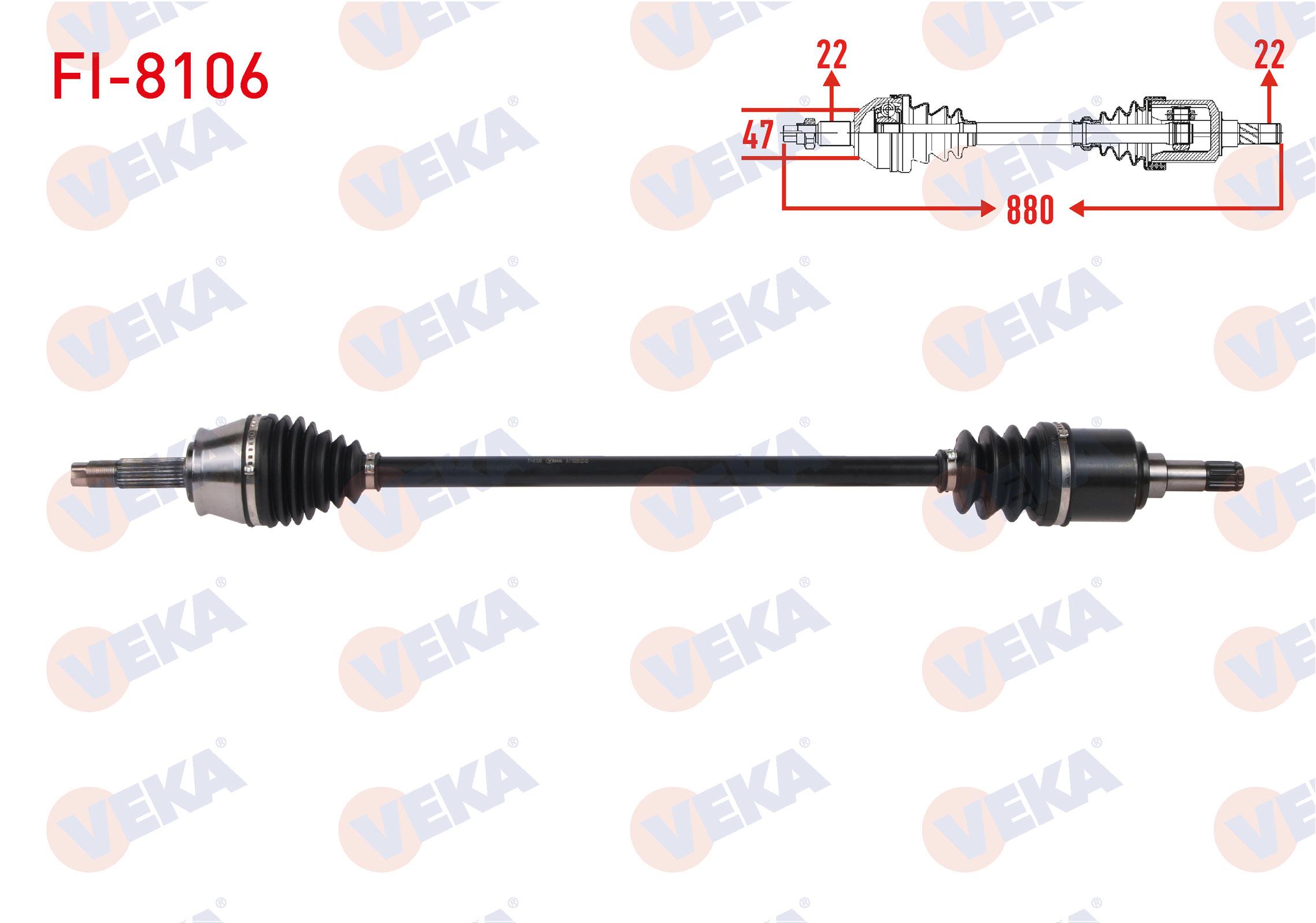 KOMPLE AKS SAG ON UZUNLUK 880mm FIAT PALIO-SIENA 1.2i-1.4i-1.6i (C514 SNZ) 1999-2002