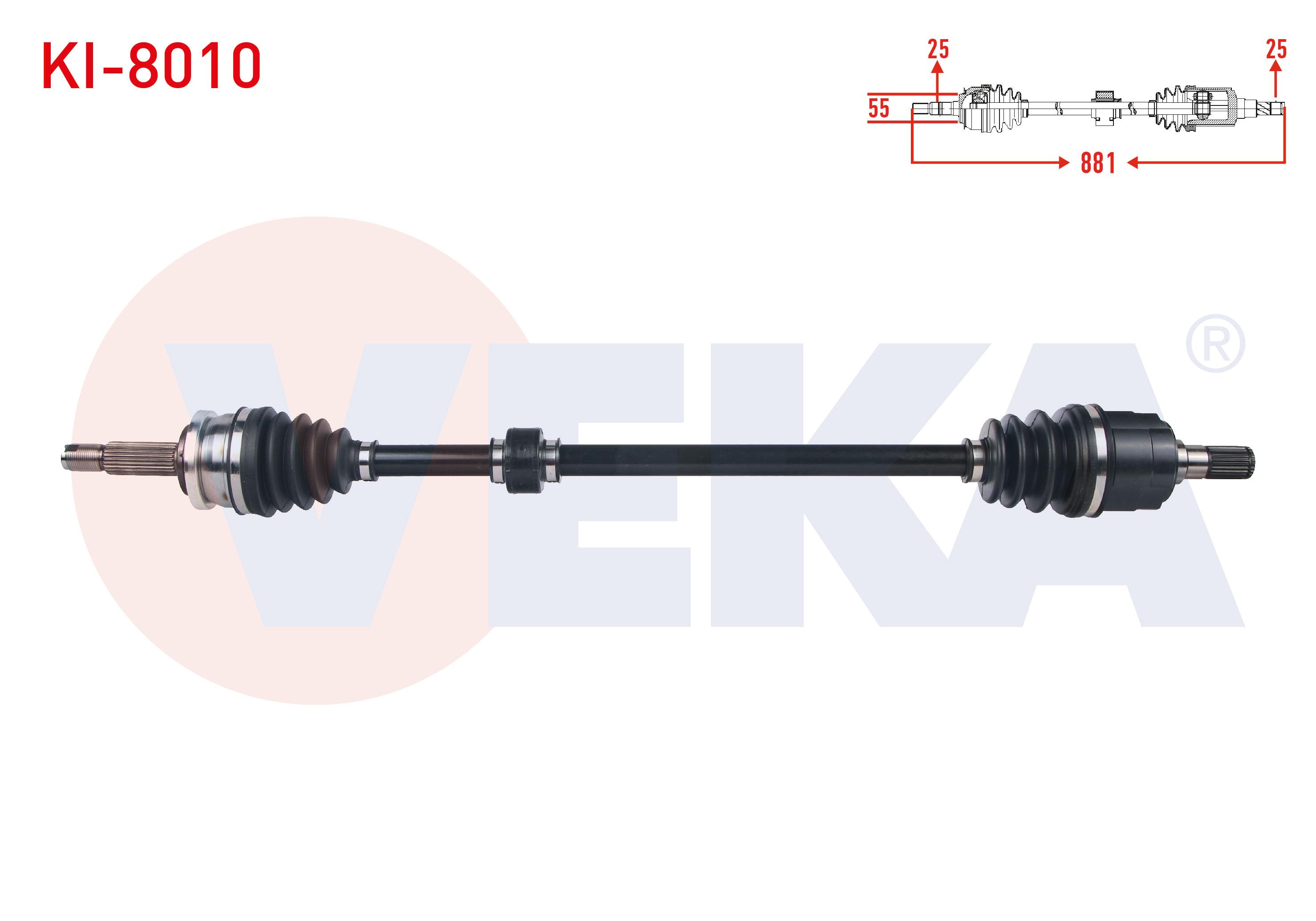 KOMPLE AKS SAG ON UZUNLUK 881mm KIA PICANTO (JA) 1.25 MPI M-T 2017-