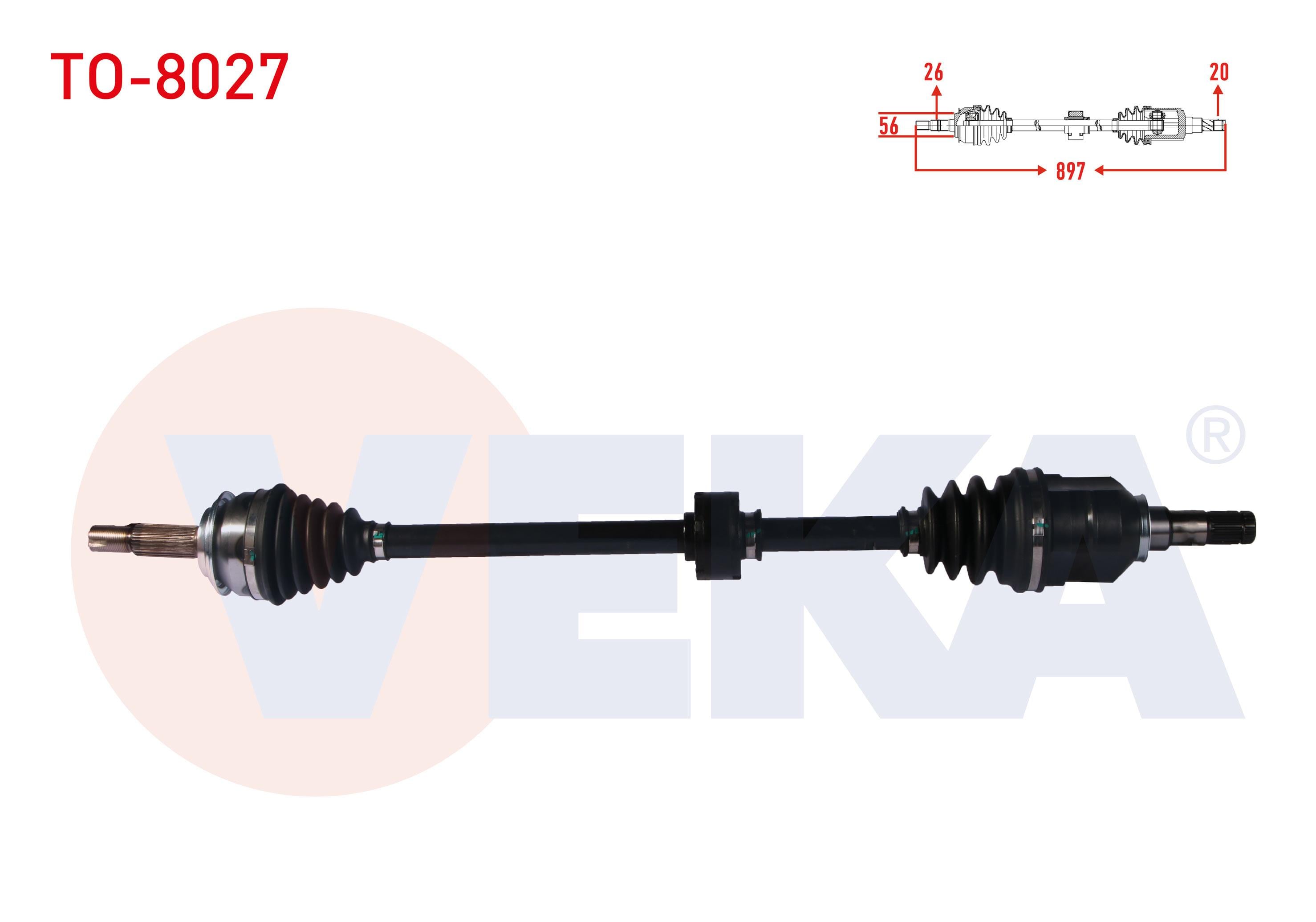 KOMPLE AKS SAG ON UZUNLUK 897 mm TOYOTA YARIS (P13) 1.4 D-4D A-T/M-T 2011-