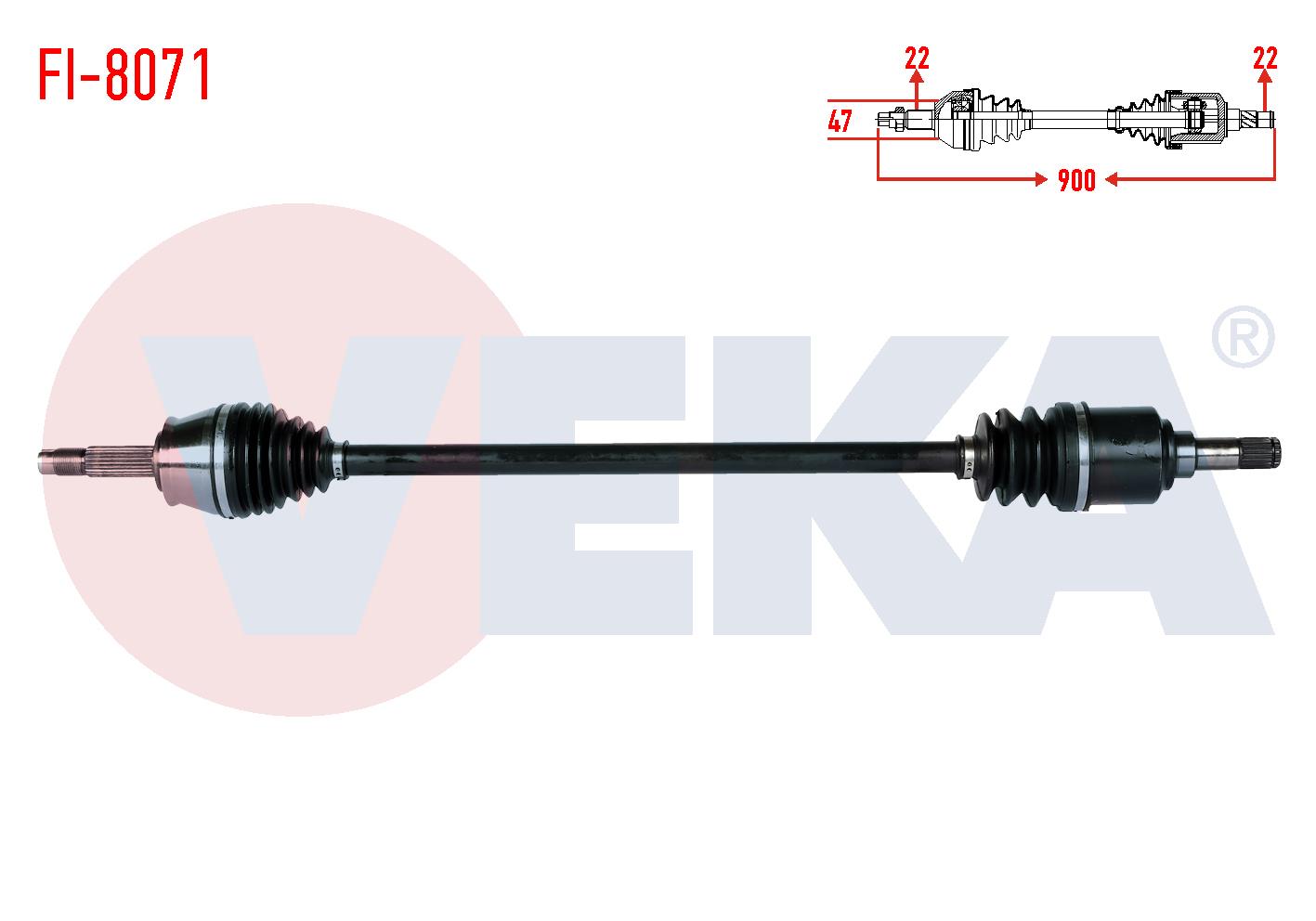 KOMPLE AKS SAG ON UZUNLUK 900mm FIAT PALIO - ALBEA 1.2i-1.4i-1.6i 2002-2010