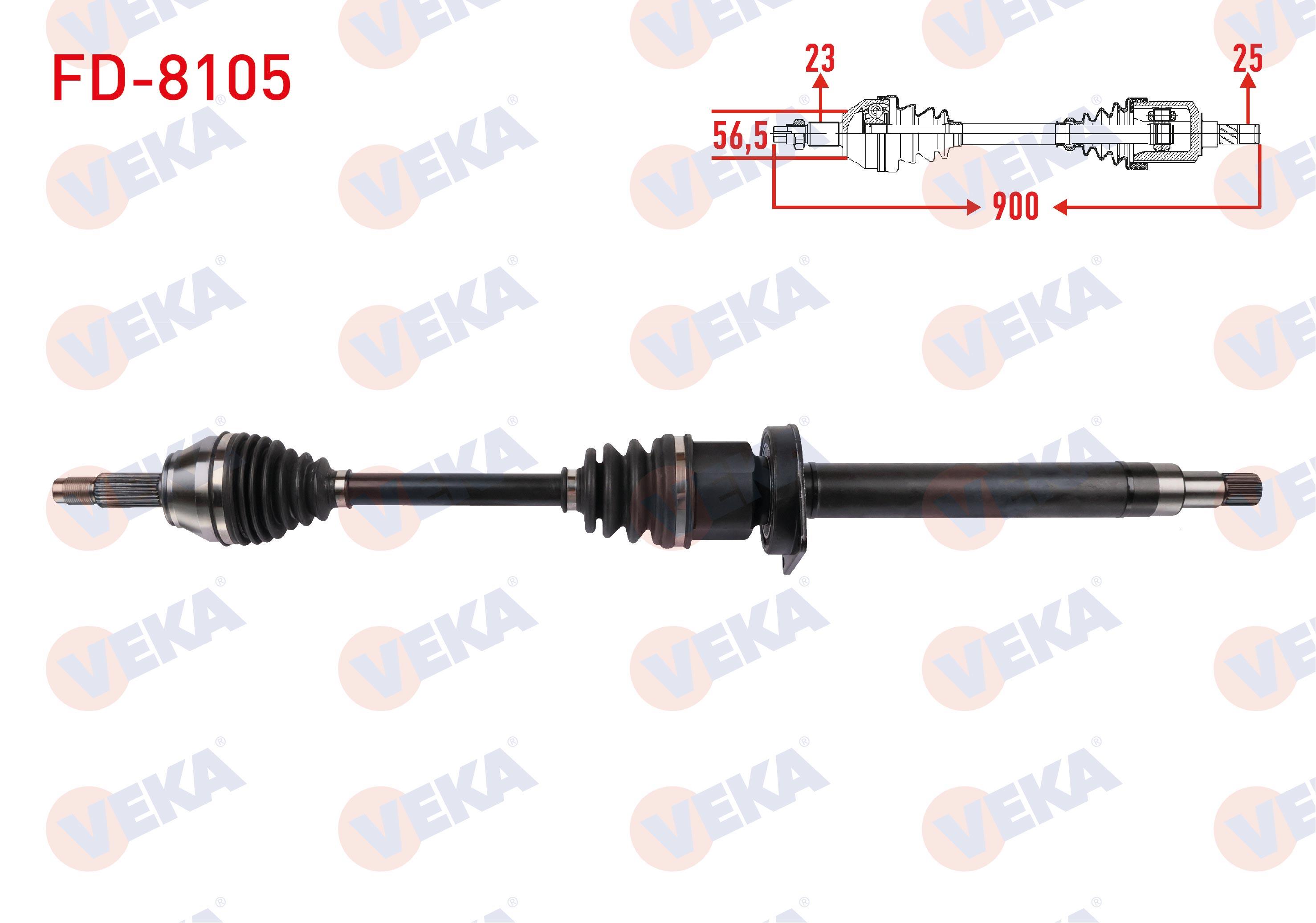 KOMPLE AKS SAG ON UZUNLUK 900mm FORD FIESTA IV 1.25i 1.4 16V M-T 1995-2002
