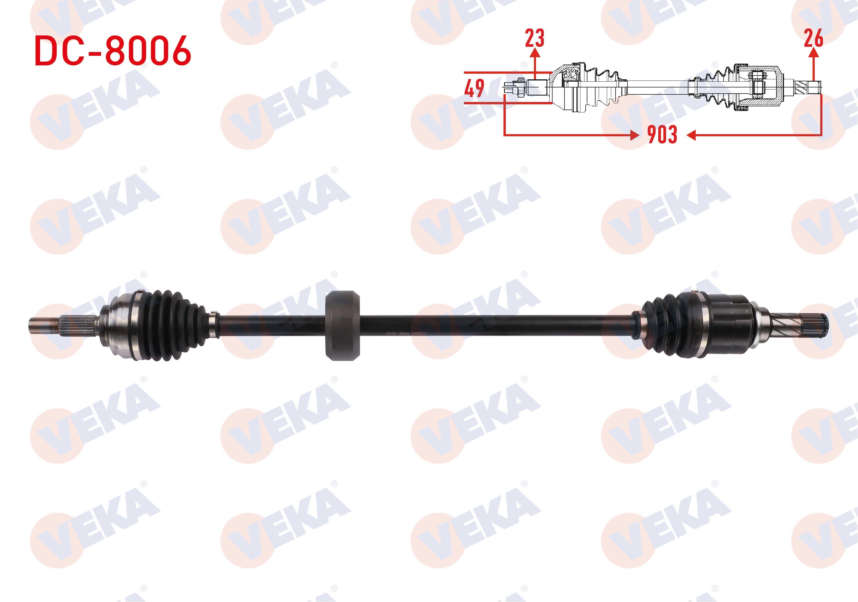 KOMPLE AKS SAG ON UZUNLUK 903mm DACIA LOGAN II / SANDERO II 1.0 SCE 6 M-T 2016-