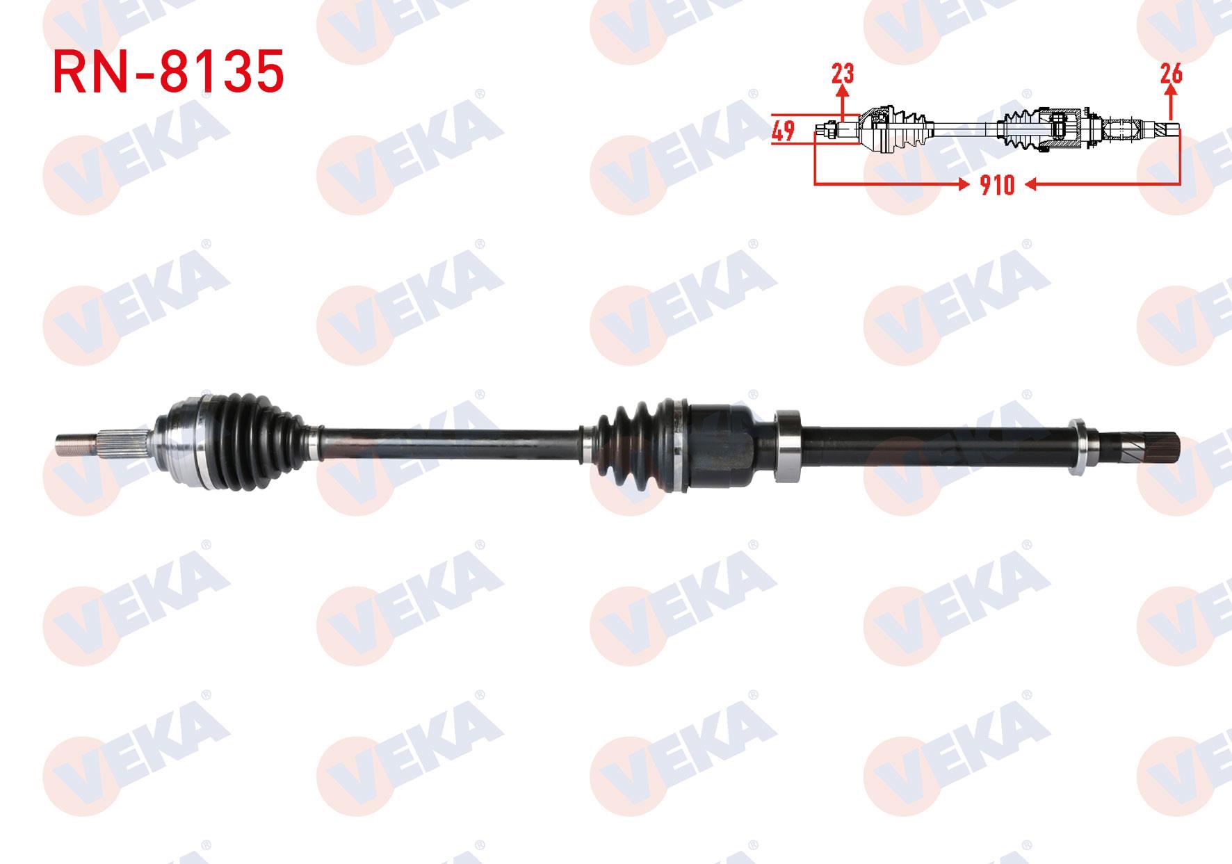 KOMPLE AKS SAG ON UZUNLUK 910mm  RENAULT CLIO IV 1.5 DCI 2012- / DACIA LOGAN MCV 1.5 CDI 2013-