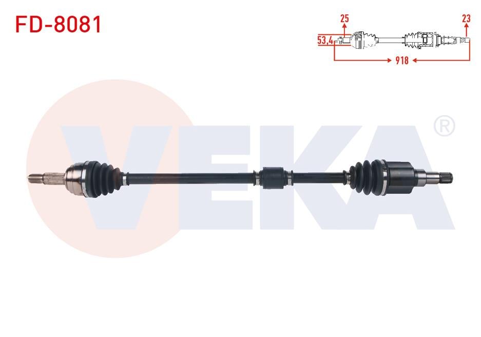 KOMPLE AKS SAG ON UZUNLUK 918 mm FORD TOURNEO COURIER 1.5 TDCI M-T 2018-