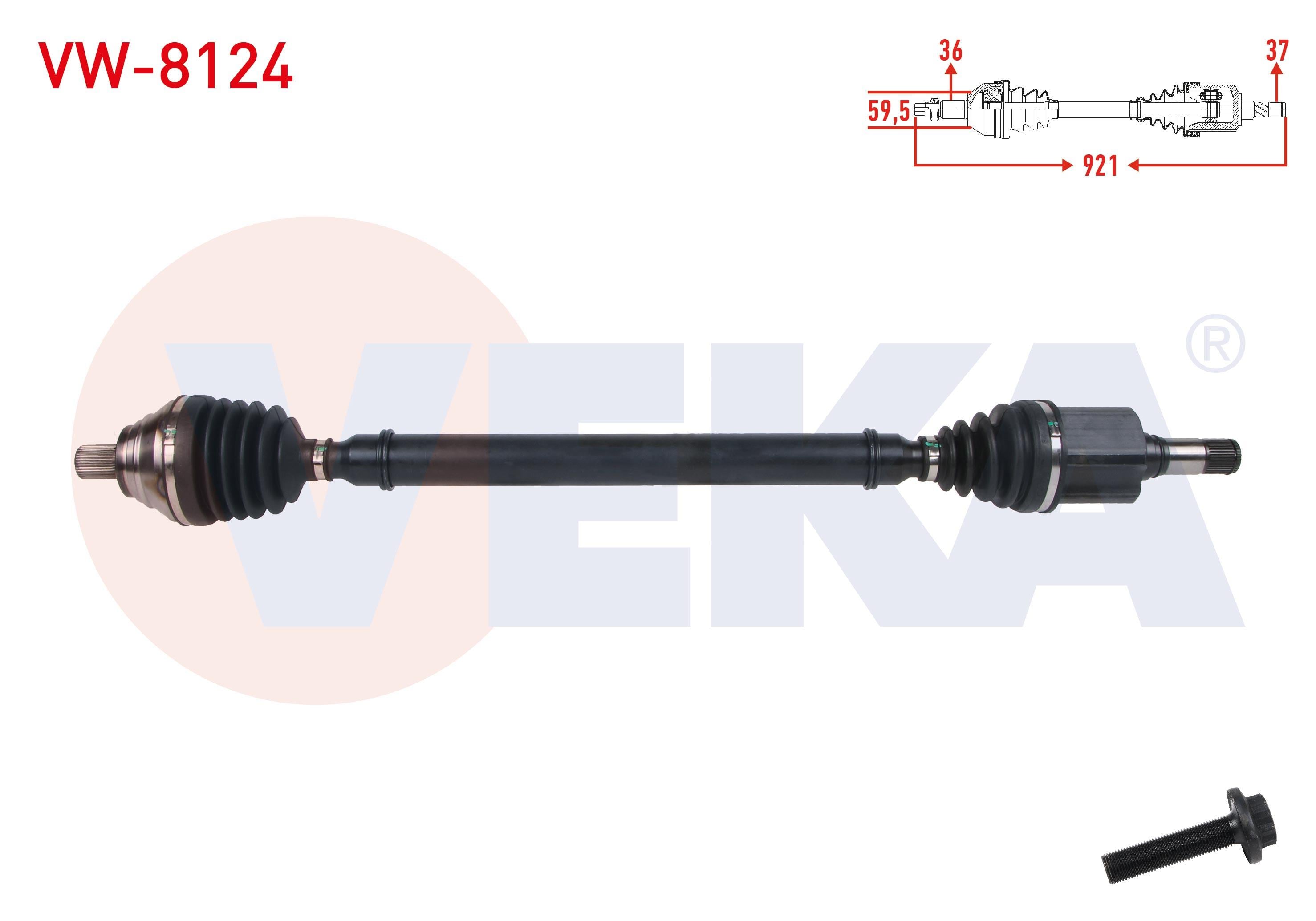 KOMPLE AKS SAG ON UZUNLUK 921mm VOLKSWAGEN PASSAT (3G2) 2014- CADDY V (SK) 2021- TIGUAN (AD1) 2016 - ARTEON (3H7) 2.0 TSI A-T 2017- / AUDI Q3 (F3B) 2.0 TDI A-T 2018- / AUDI Q3 (F3B) 2.0 TDI A-T 2018-