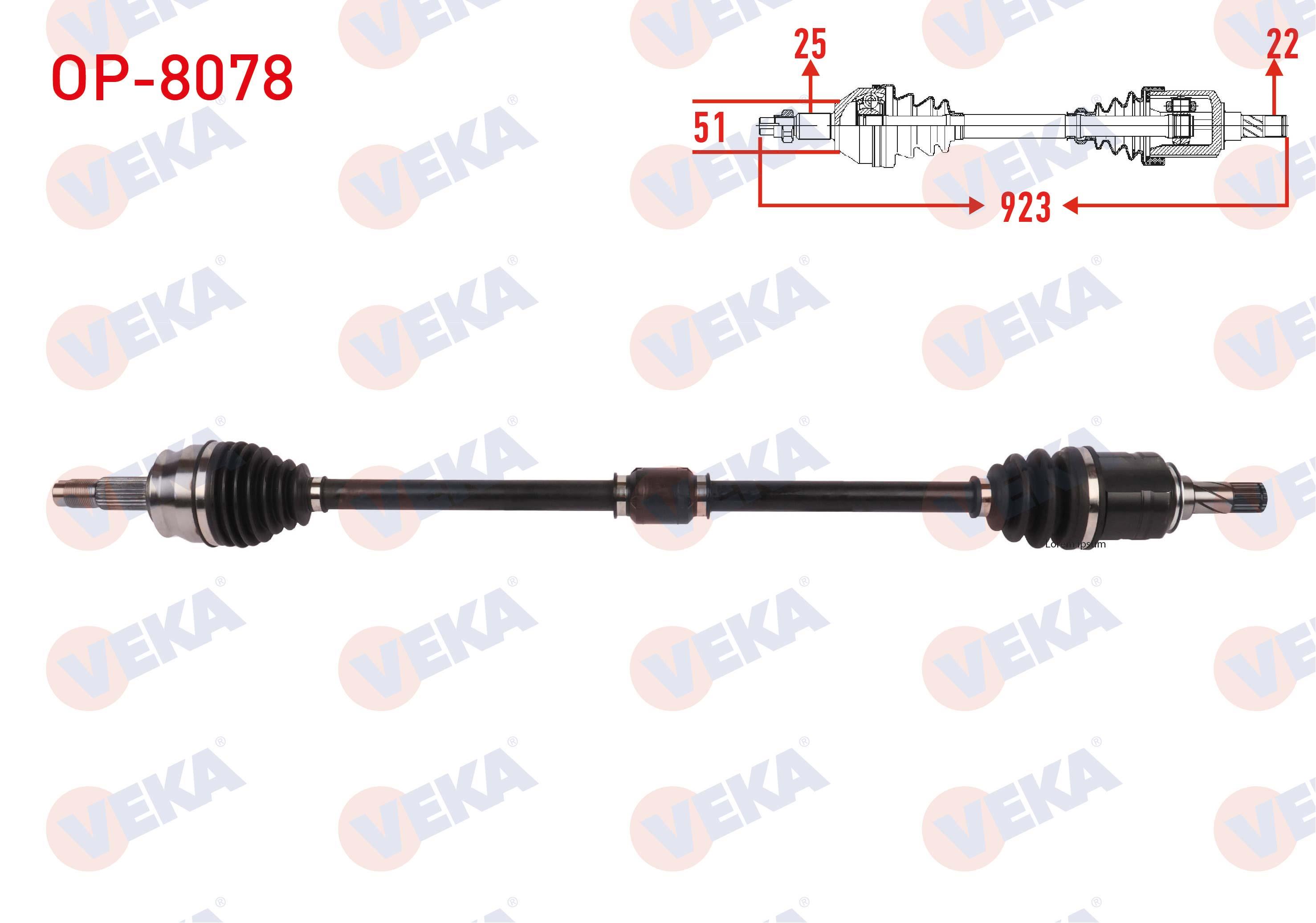 KOMPLE AKS SAG ON UZUNLUK 923mm OPEL CORSA E 1.3 CDTI 2014-