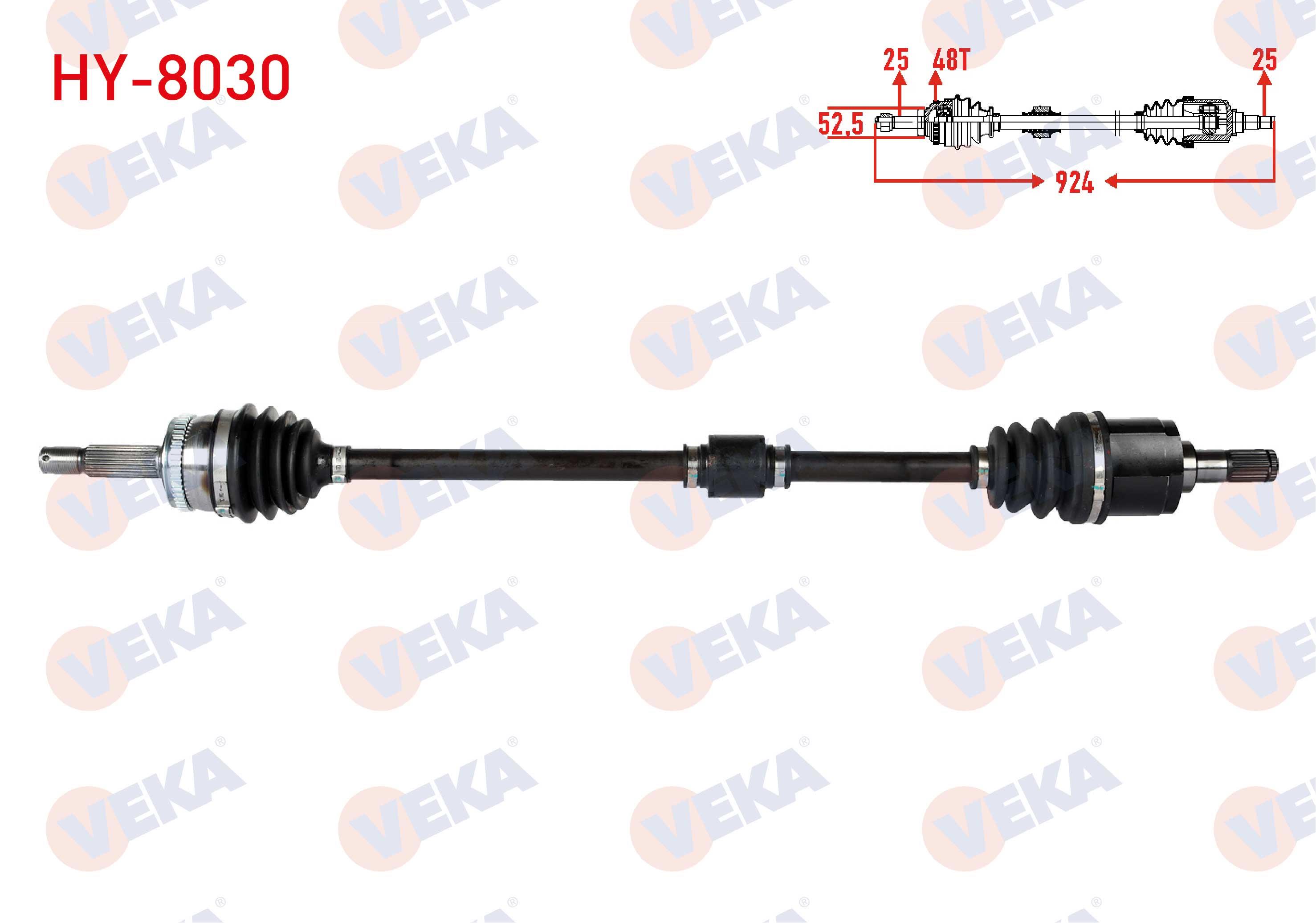 KOMPLE AKS SAG ON UZUNLUK 924mm ABSLI 48 DIS HYUNDAI ACCENT ERA 1.4i 16v - 1.6 CVVT 2006-2012