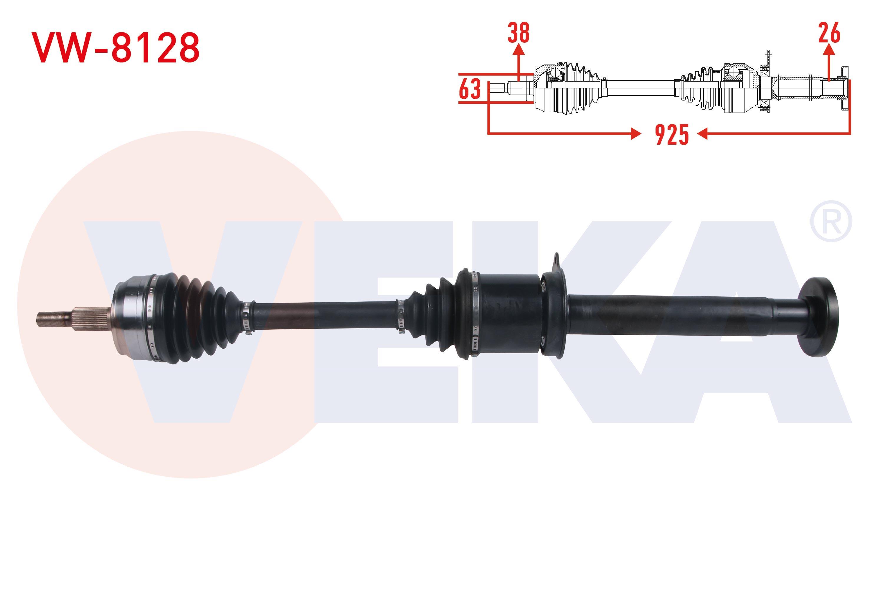 KOMPLE AKS SAG ON UZUNLUK 925mm VOLKSWAGEN TRANSPORTER T5 2.5 AXD TDI A-T 2003-2011