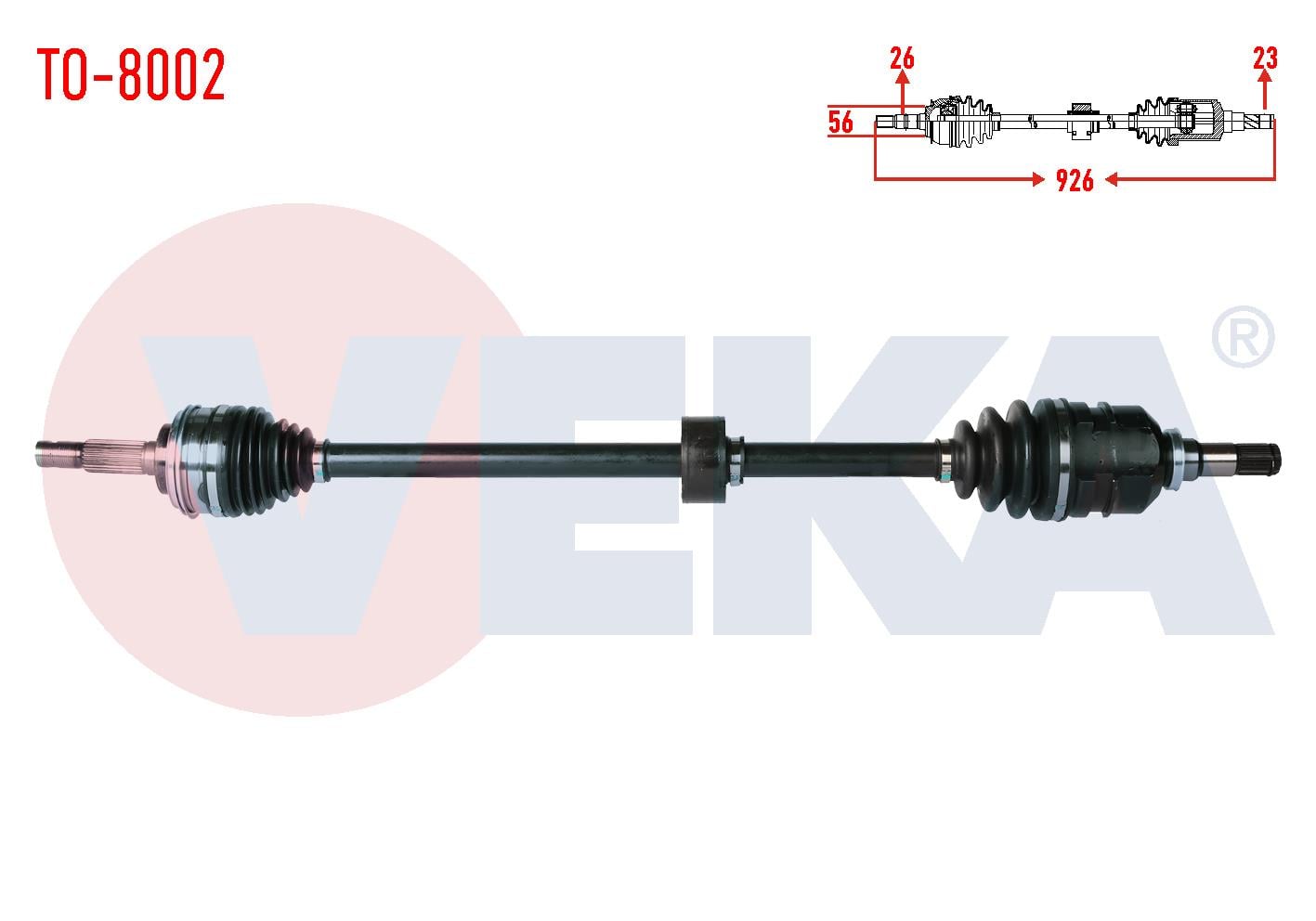 KOMPLE AKS SAG ON UZUNLUK 926mm TOYOTA COROLLA (_E10_) 1.6i 1992-1997 / COROLLA (_E11_) 1.6i 16v 1997-2002