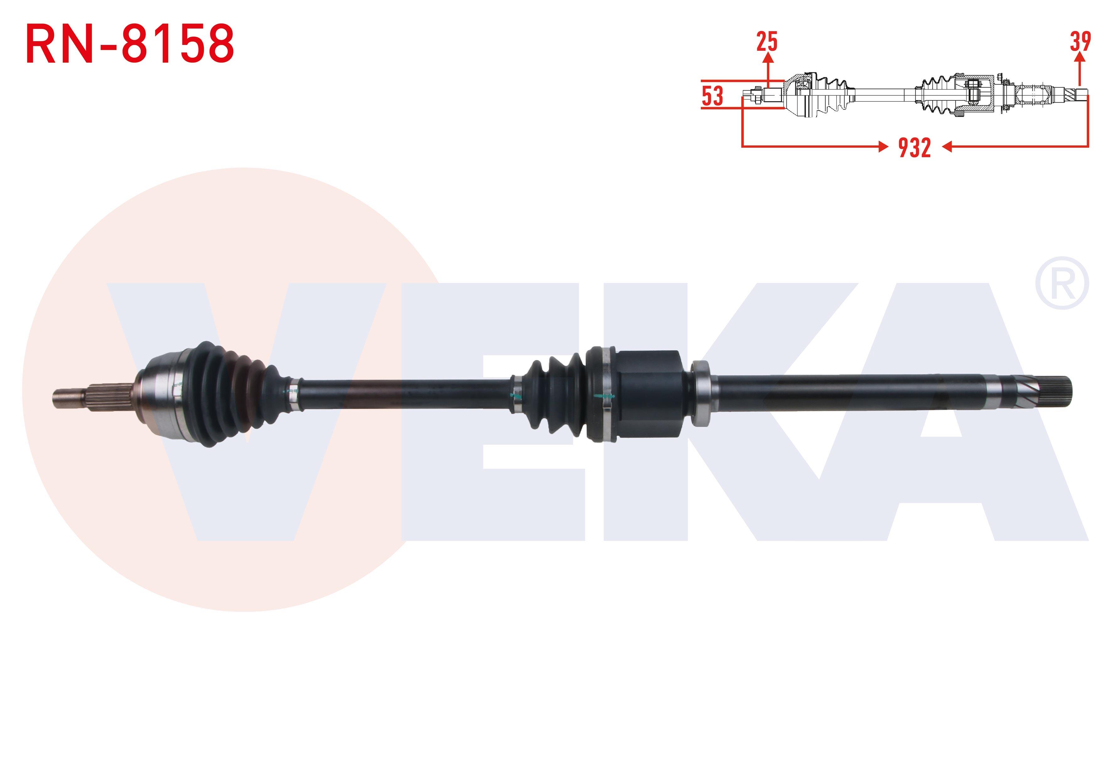 KOMPLE AKS SAG ON UZUNLUK 932mm RENAULT MEGANE II 1.9 DCI 2002-2008