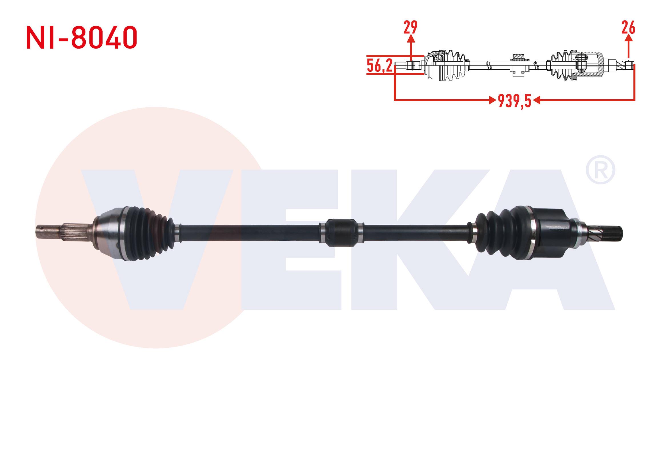 KOMPLE AKS SAG ON UZUNLUK 938,5mm NISSAN JUKE (F15) 1.6 M-T 2010-