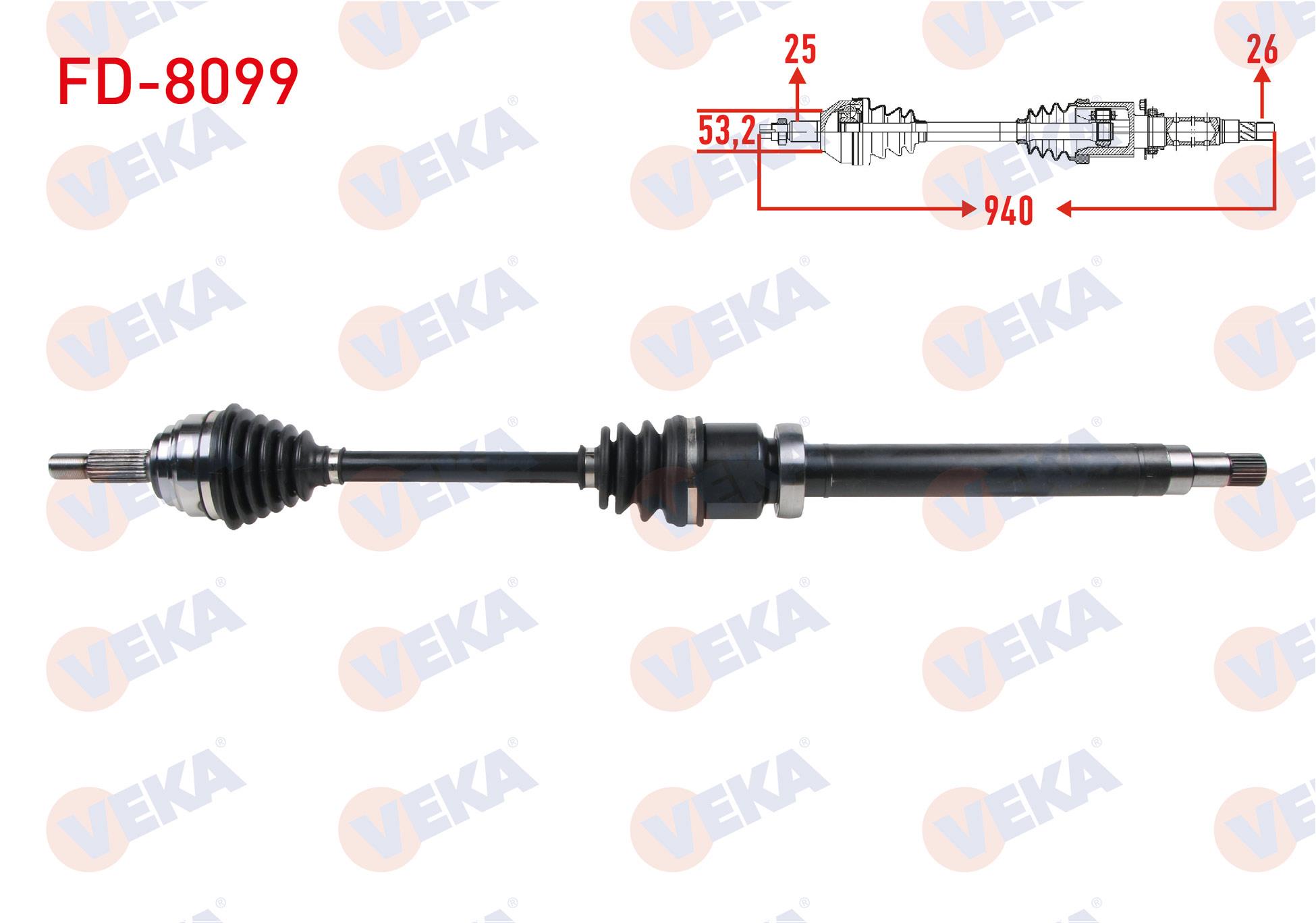 KOMPLE AKS SAG ON UZUNLUK 940mm FORD FIESTA VII 1.5 TDCI 2017-