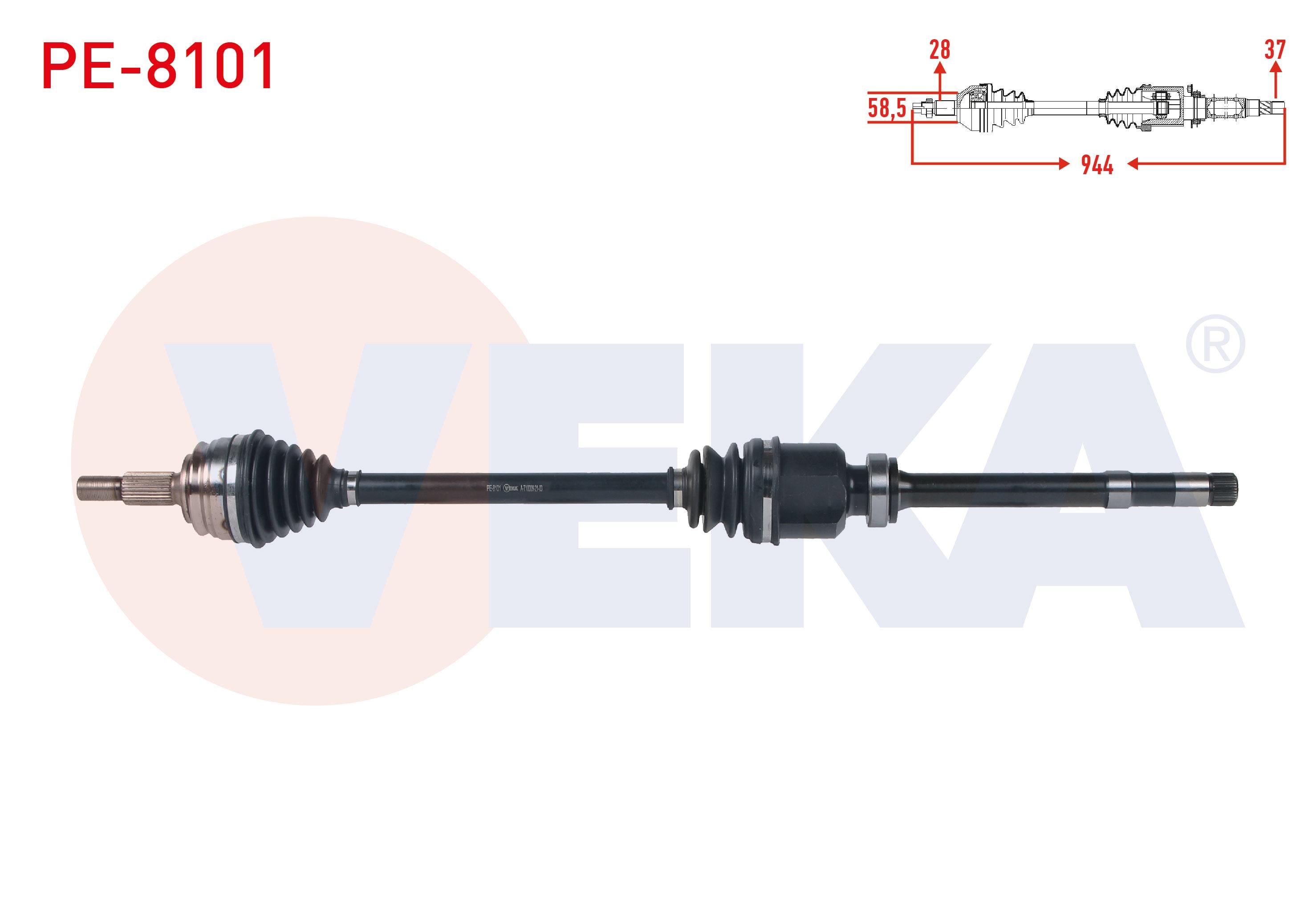 KOMPLE AKS SAG ON UZUNLUK 944mm PEUGEOT 3008 1.5 -1.6 BlueHDI M-T 16-/ 5008 II 1.5 HDI-1.6 HDI M-T 14-/ CITROEN C4 PIC. 1.6 HDI M-T 13-/ C5 AIRCROSS 1.5 HDI M-T 19-/ C4 SPACETOURER 1.5 HDI M-T 19-