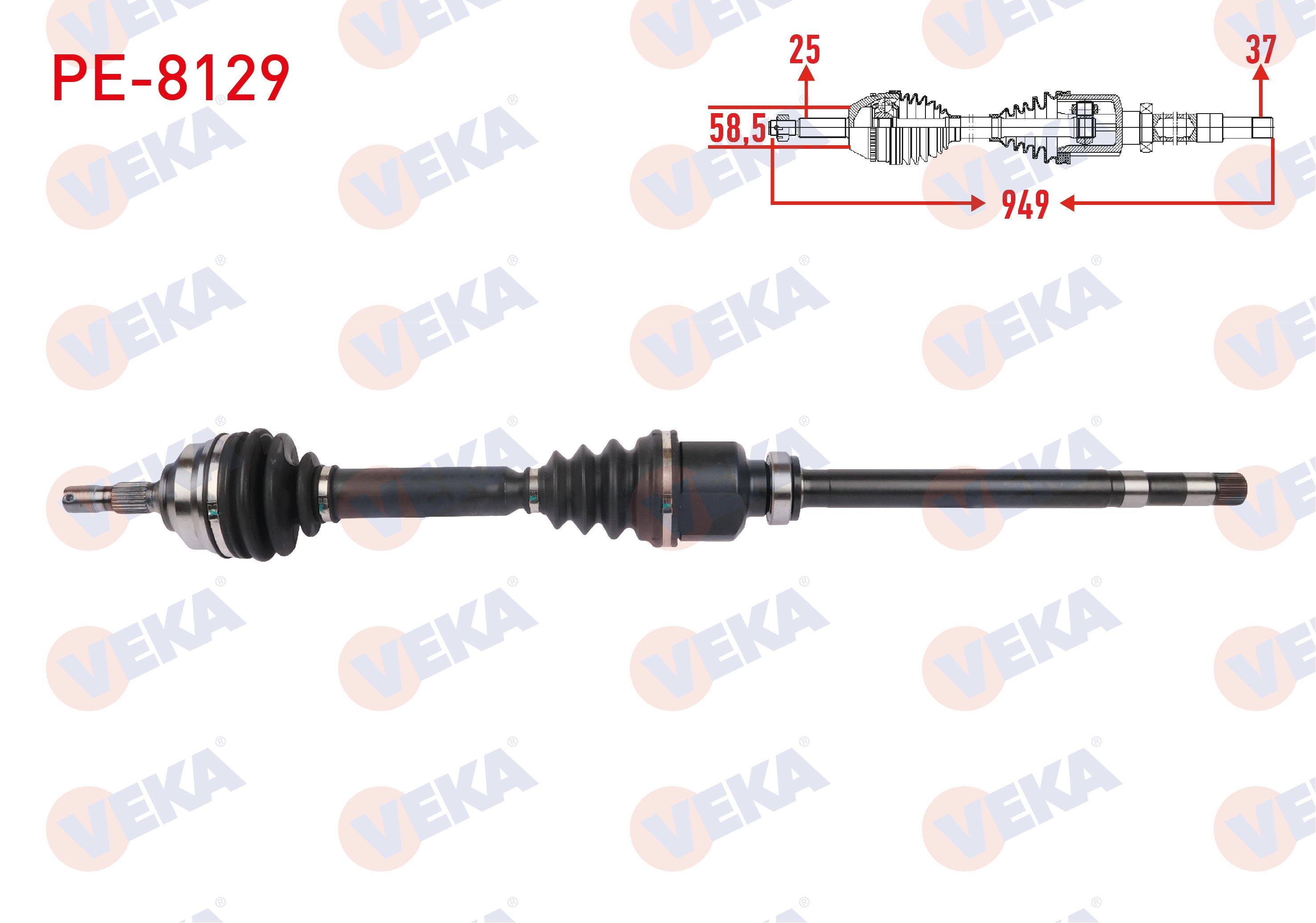 KOMPLE AKS SAG ON UZUNLUK 949mm PEUGEOT 307 2.0 HDi 2003-2009