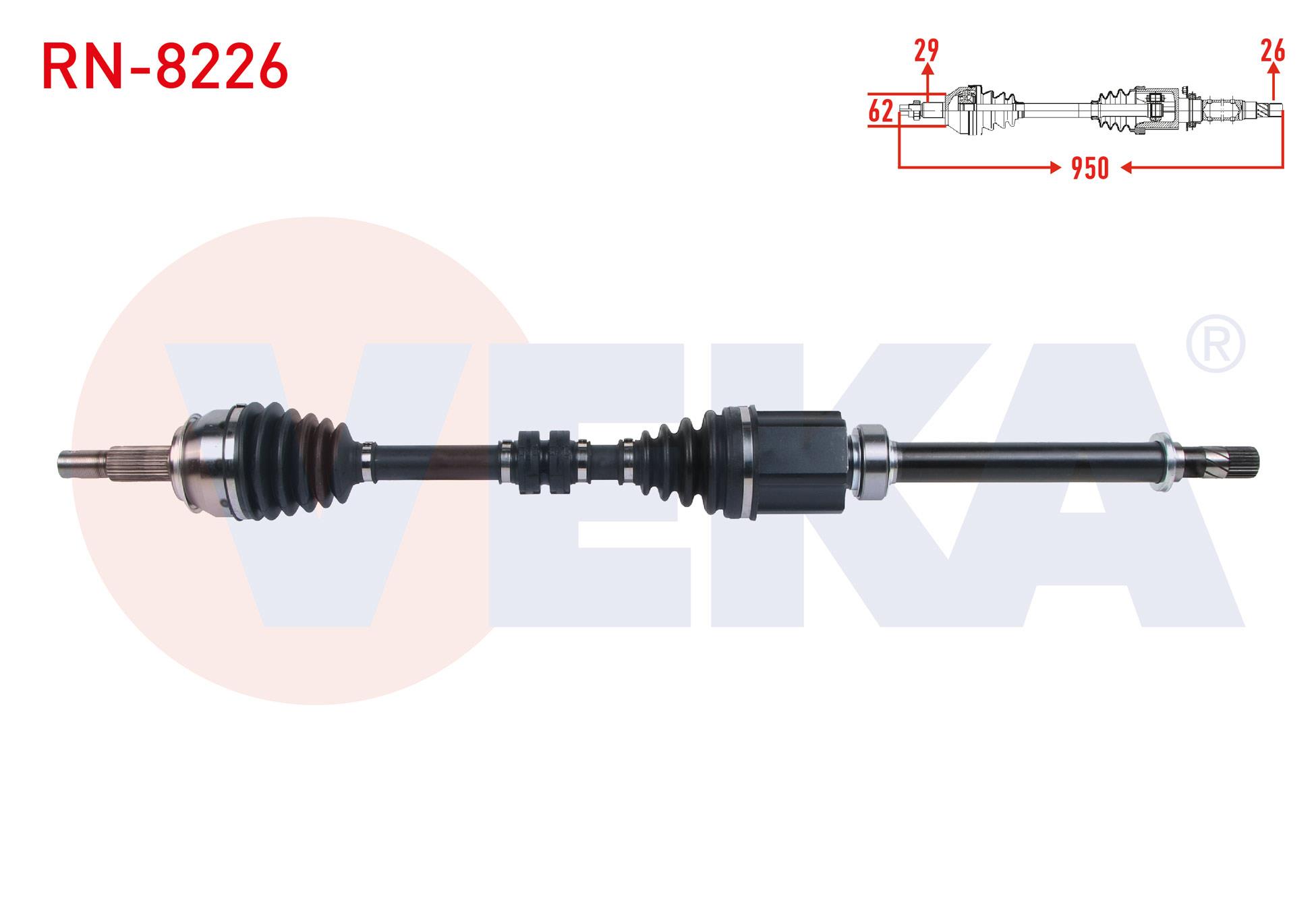 KOMPLE AKS SAG ON UZUNLUK 950mm RENAULT KADJAR 1.5 DCI M-T 2015- / NISSAN QASHQAI II J11 1.5 dCi 2018-