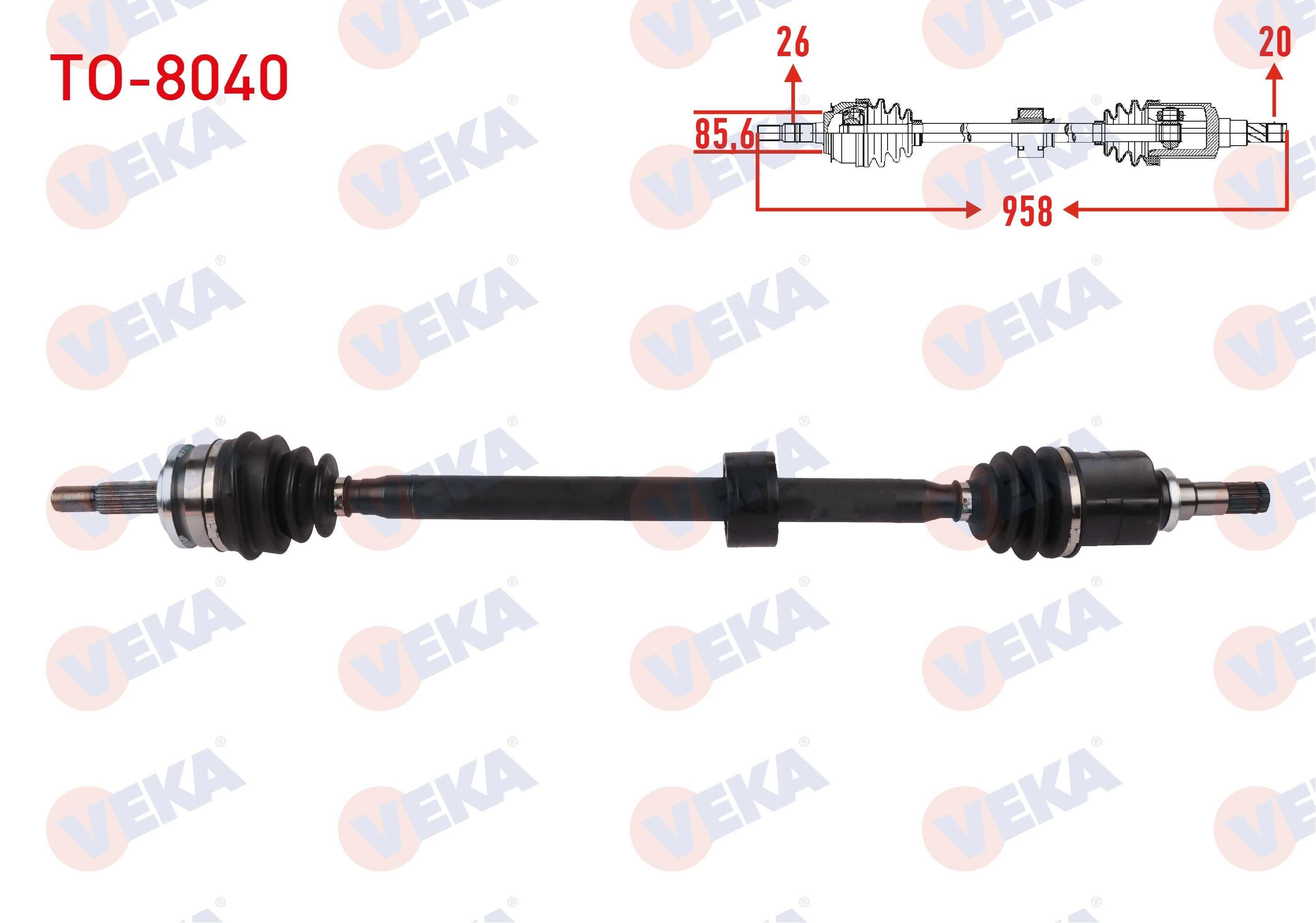 KOMPLE AKS SAG ON UZUNLUK 958mm TOYOTA AVENSIS (T27) 1.6 VVT-I 2008-2018