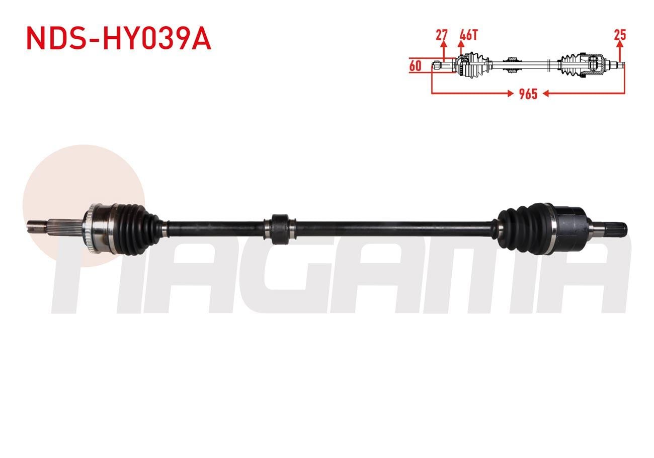 KOMPLE AKS SAG ON UZUNLUK 965mm HYUNDAI ELANTRA 1.6 CVVT ABSLI 46 DIS M-T 6 ILERI 2011-2015 / I30 1.4 MPi A/T-M/T 2011-