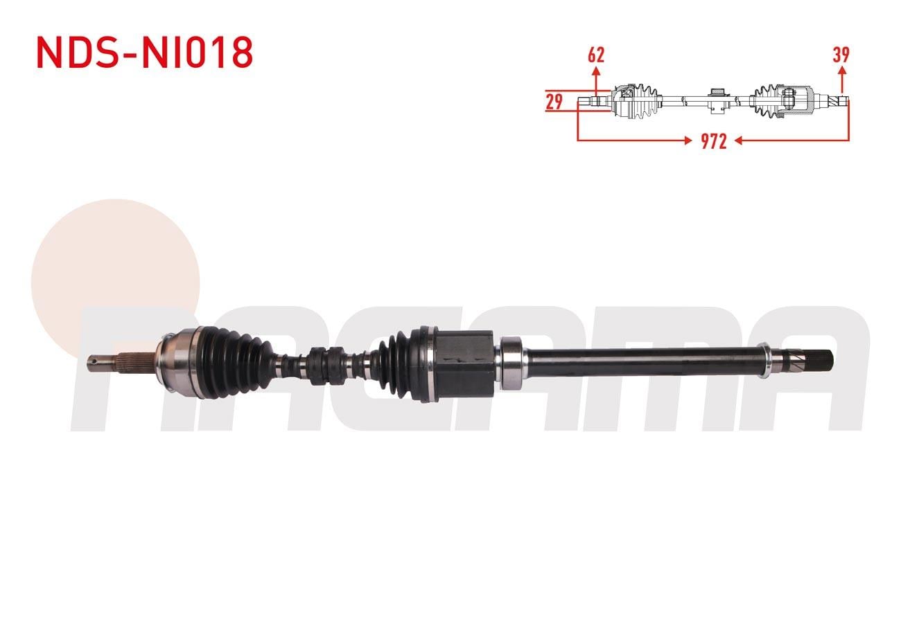KOMPLE AKS SAG ON UZUNLUK 972mm NISSAN QASHQAI (J11) 1.6 DCI M-T 2014-