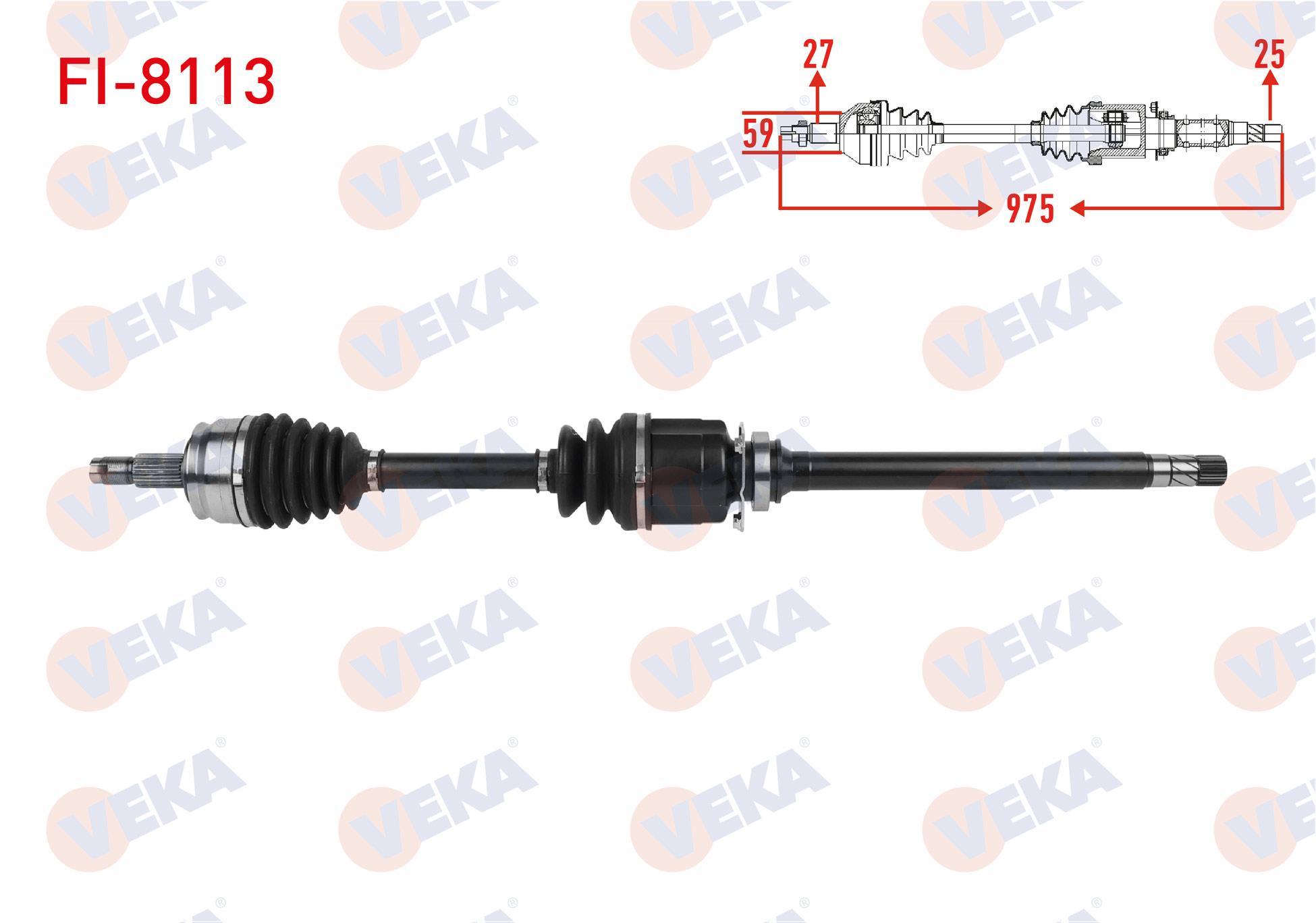 KOMPLE AKS SAG ON UZUNLUK 975mm FIAT 500 X 1.4 6 AT/6 MT 2014- / JEEP RENEGADE  1.4 6 AT/6 MT 2014-