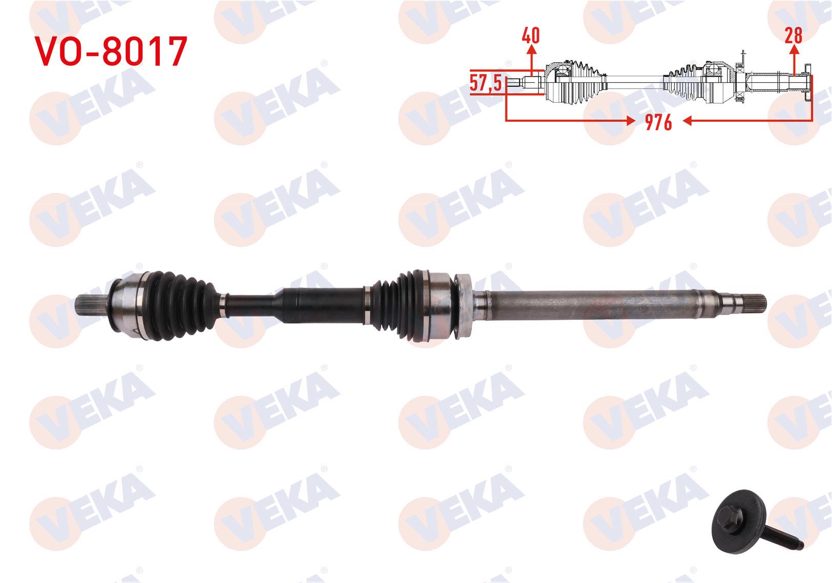 KOMPLE AKS SAG ON UZUNLUK 976mm VOLVO XC60 D3 - D4 -T5 -T6 A-T 2015-