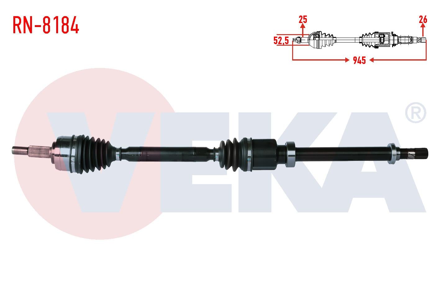 KOMPLE AKS SAG ON UZUNLUK 990mm RENAULT MEGANE IV  1.3 Tce - 1.5 DCI (EURO 6) M-T (SNZ-TL4) 2016-