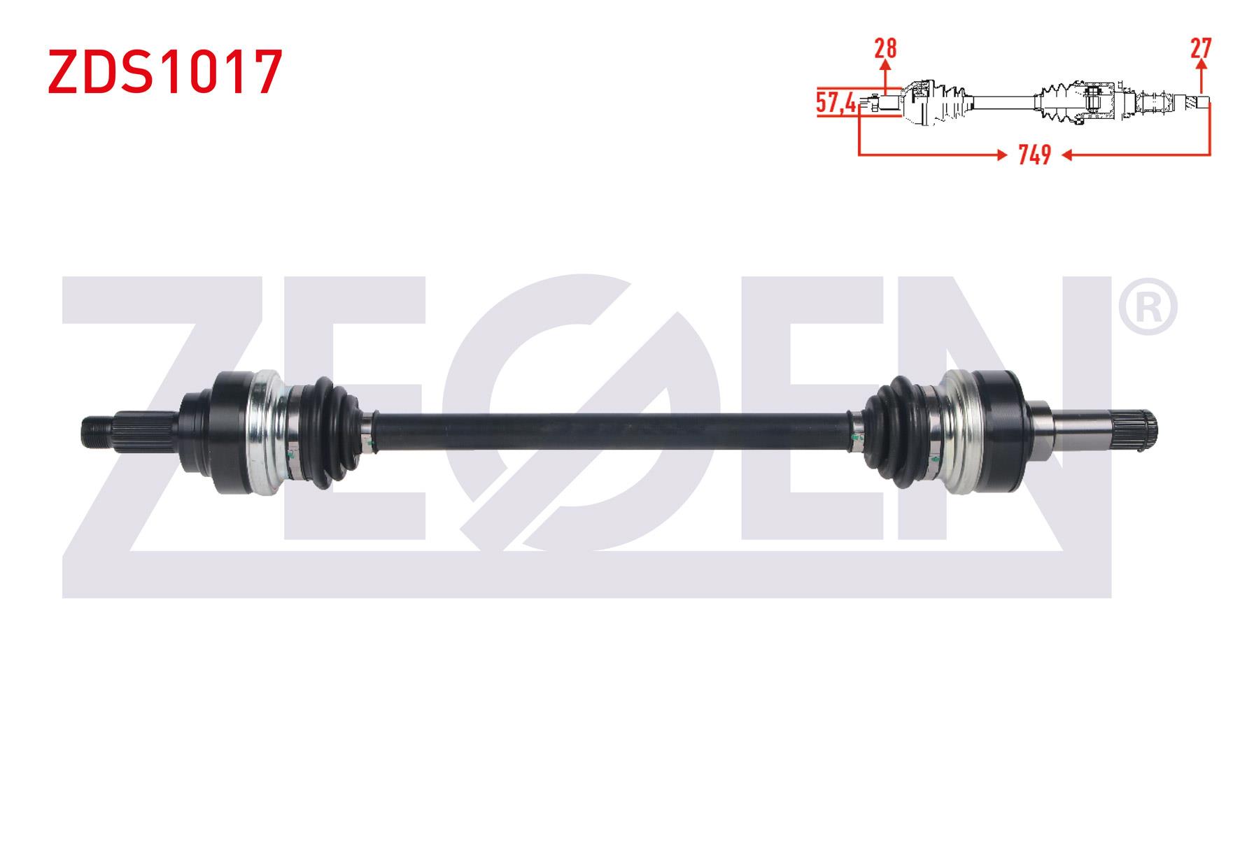 KOMPLE AKS SOL ARKA UZUNLUK 749mm BMW 116i - 118i (F20,F21) 2010- / 316i - 320i (F30) 2011-