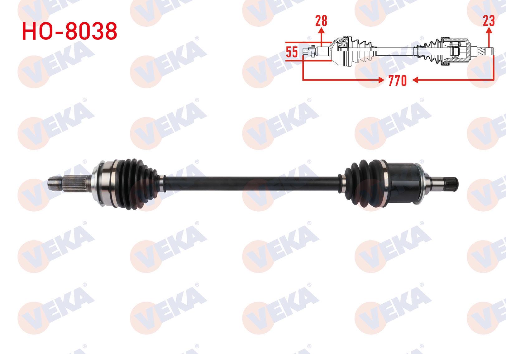 KOMPLE AKS SOL ARKA UZUNLUK 770mm HONDA CR-V III 2.0 i-VTEC 2006-2012 / 2.2 i-CTDi, i-DTEC 2007-