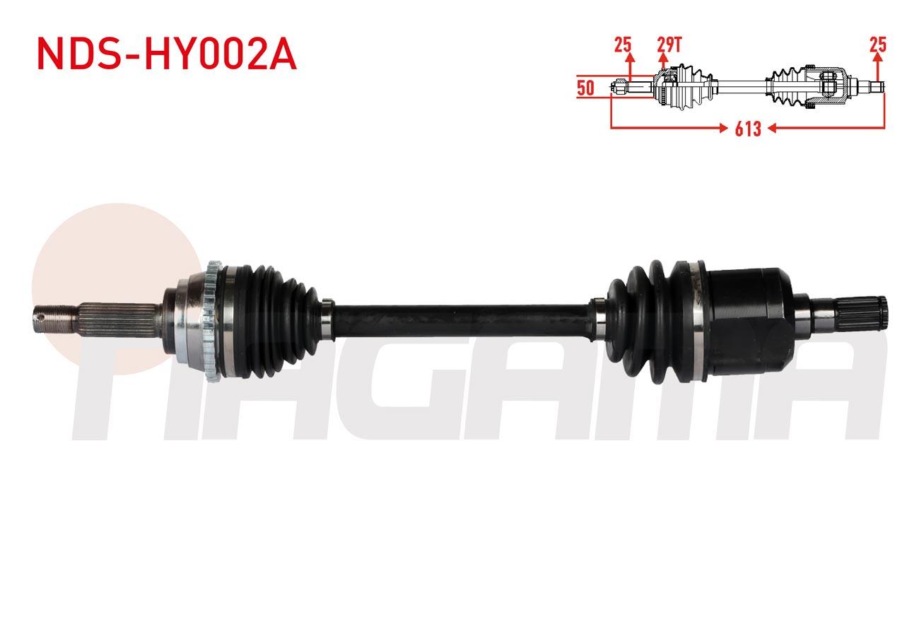 KOMPLE AKS SOL ON ABSLI 29 DIS UZUNLUK 613mm HYUNDAI ACCENT ADMIRE 1.3 - 1.5 - 1.6 2003-2006/ ACCENT MILENIUM 1.3 - 1.5 - 1.6 2000-2003