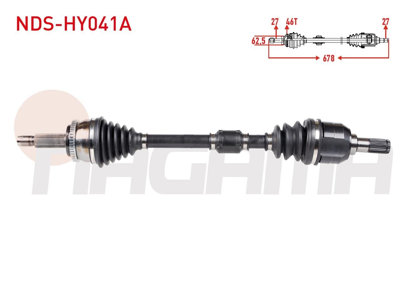 KOMPLE AKS SOL ON ABSLI 46 DIS UZUNLUK 678mm HYUNDAI I30 1.6 CRDI M-T 2011-/ KIA CEED 1.6 CRDI 2012-