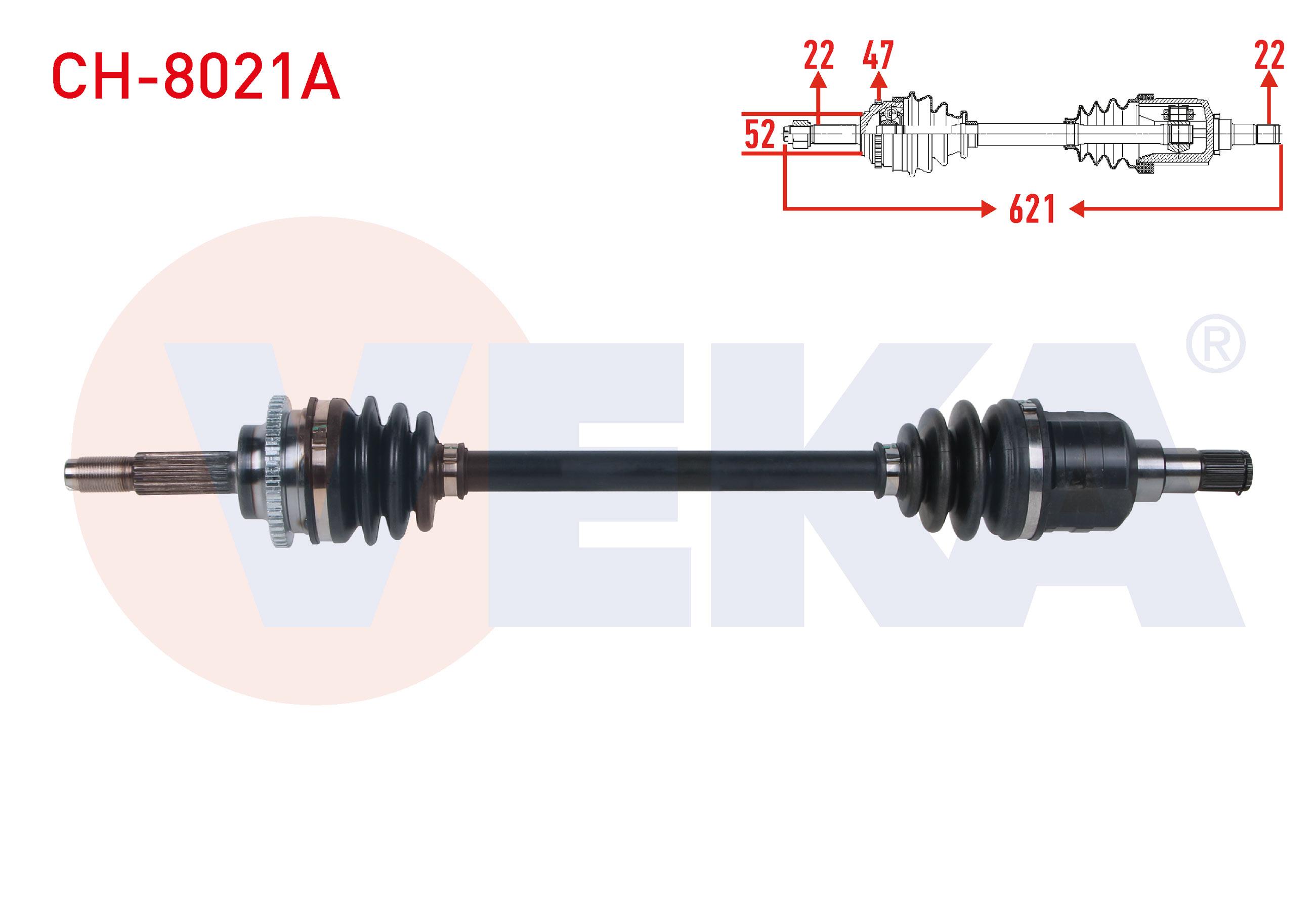 KOMPLE AKS SOL ON ABSLI 47 DIS UZUNLUK 621mm CHEVROLET SPARK (M300) 1.0 M-T 2010-2014