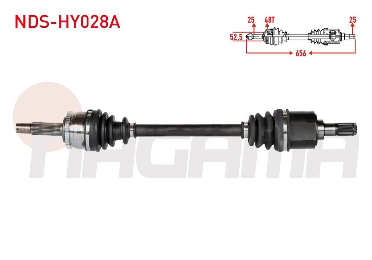 KOMPLE AKS SOL ON ABSLI 48 DIS UZUNLUK 656mm HYUNDAI I20 (PB, PBT) 1.4 - 1.4 CVVT A-T 2008-2015