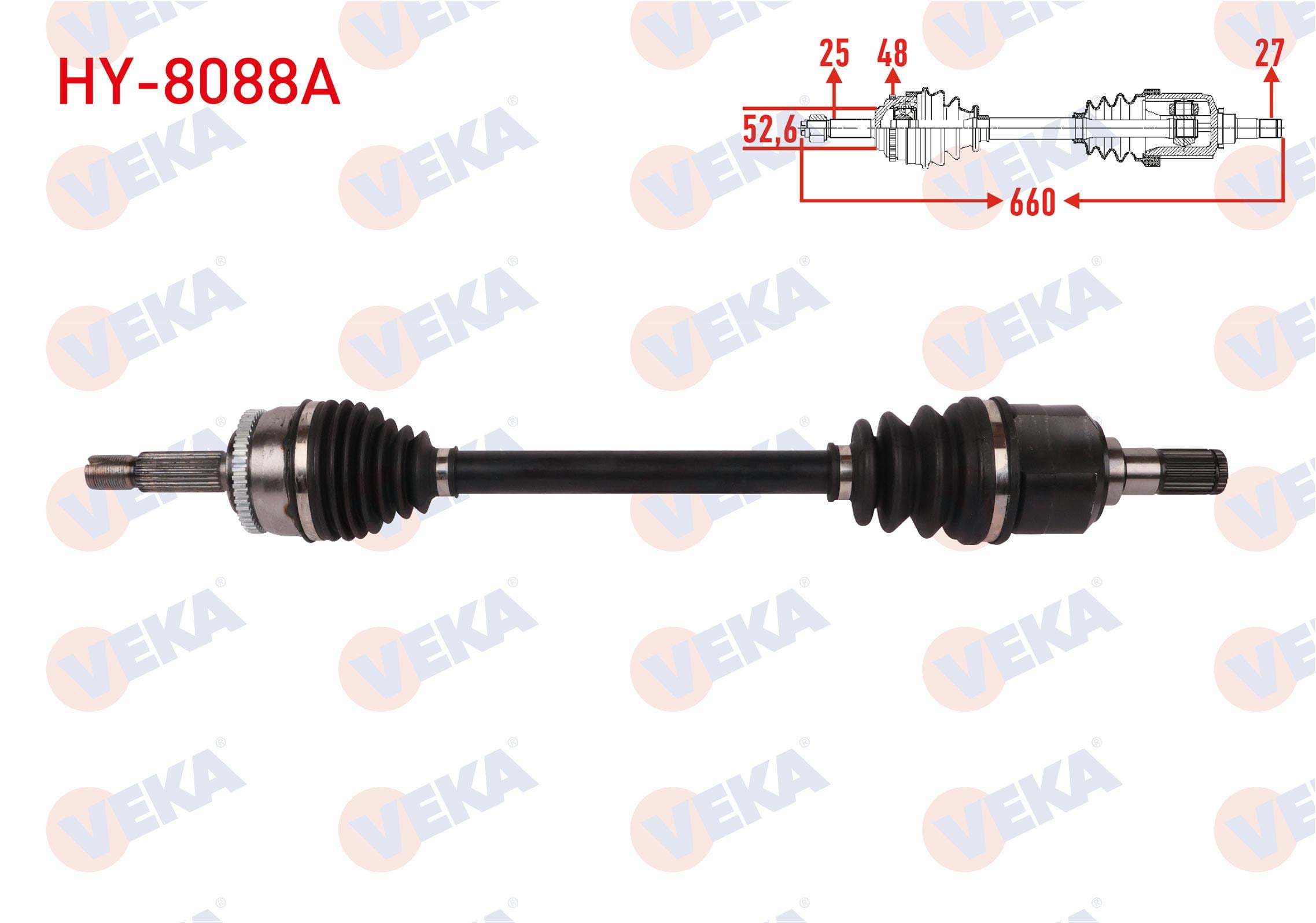 KOMPLE AKS SOL ON ABSLI 48 DIS UZUNLUK 650mm HYUNDAI I20 1.4 CRDI A-T/M-T 2015-