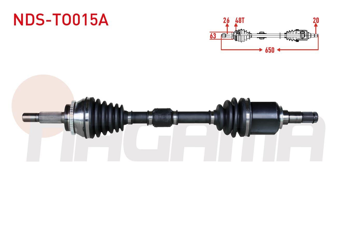 KOMPLE AKS SOL ON ABSLI 48 DIS UZUNLUK 650mm TOYOTA VERSO (ZER_, ZZE12_, R1_) 1.6 A-T/M-T 2004-2009