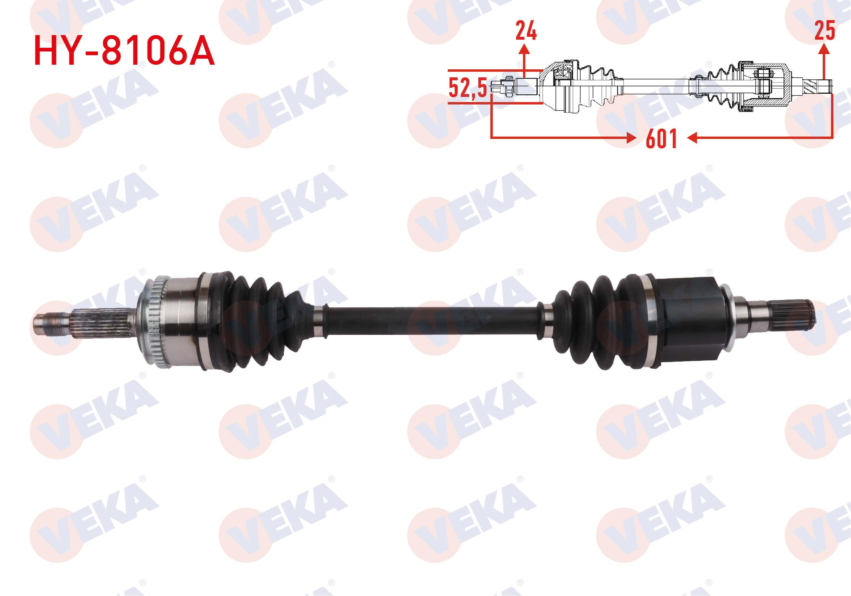 KOMPLE AKS SOL ON ABSLI 48 DIS UZUNLUK 601mm HYUNDAI I10 (PA) 1.2i A-T 2008-2013
