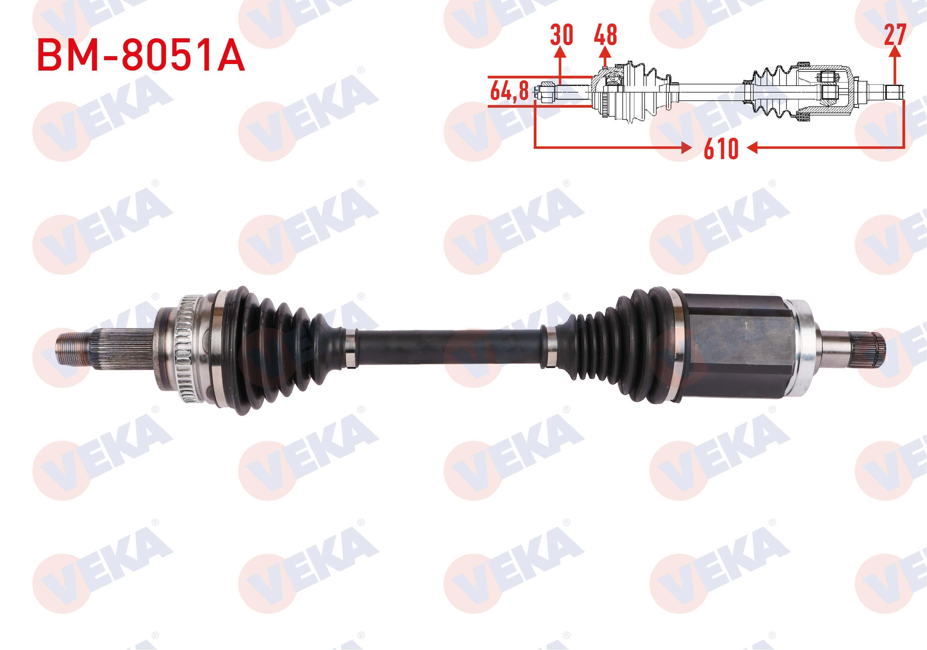 KOMPLE AKS SOL ON ABSLI 48 DIS UZUNLUK 610mm BMW 5 SERISI (E60) 530i - 530d xDrive A-T/M-T 2007-2009