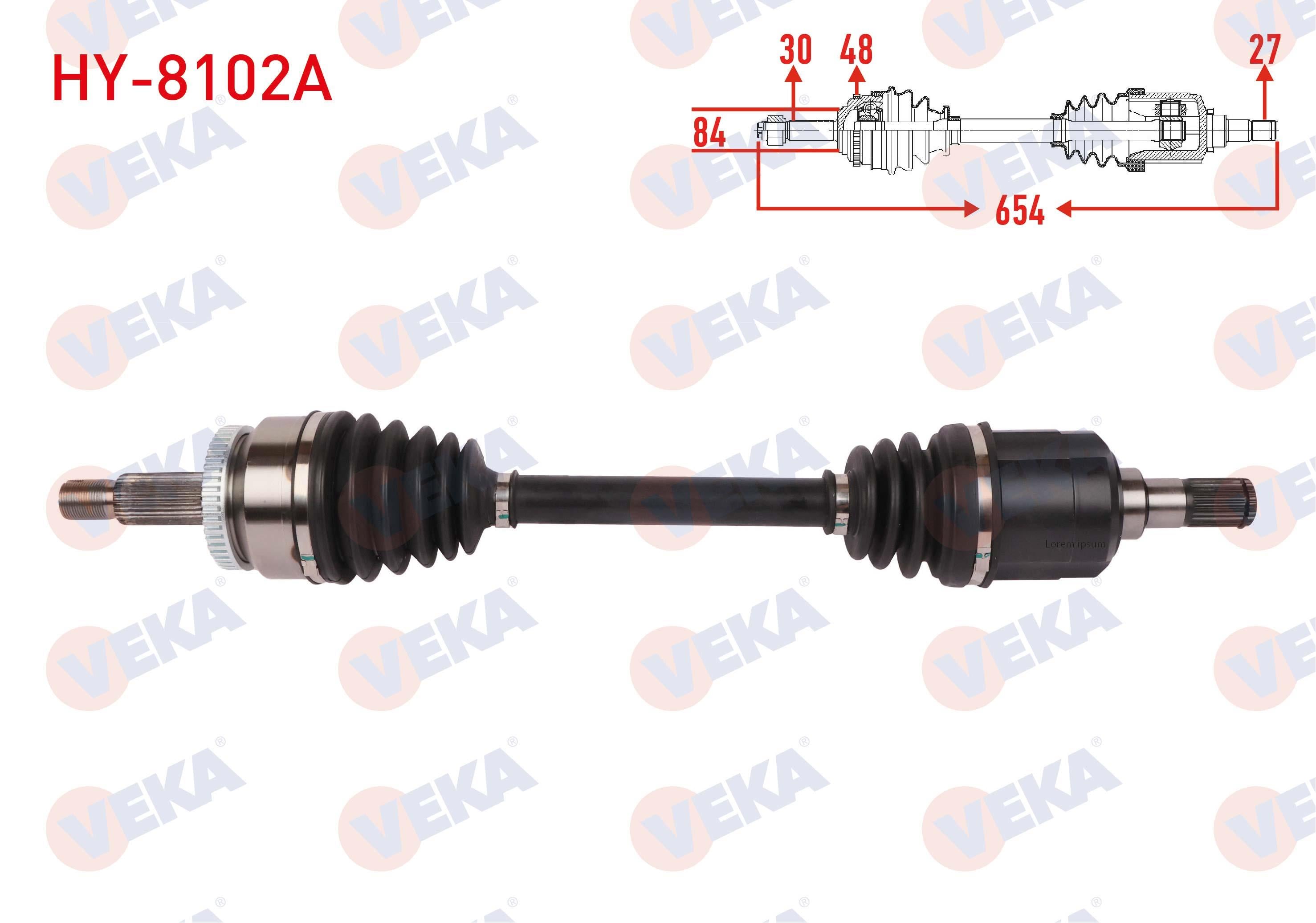 KOMPLE AKS SOL ON ABSLI 48 DIS UZUNLUK 654mm HYUNDAI TUCSON (TLE) 1.6 T-GDI 2015-2020