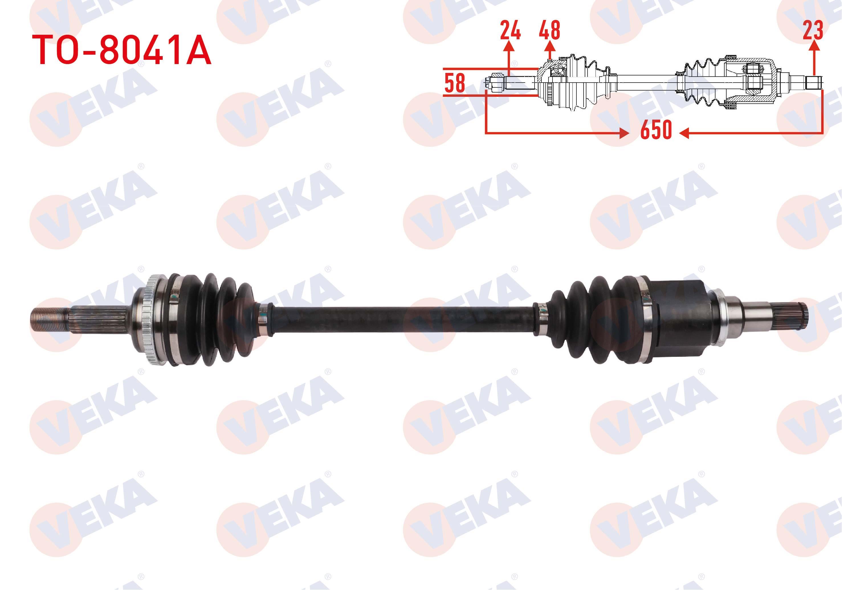 KOMPLE AKS SOL ON ABSLI 48 DIS UZUNLUK 650mm TOYOTA YARIS 1.0 - 1.4 D-4D 2003-2005 / YARIS VERSO 1.3 1999-2005
