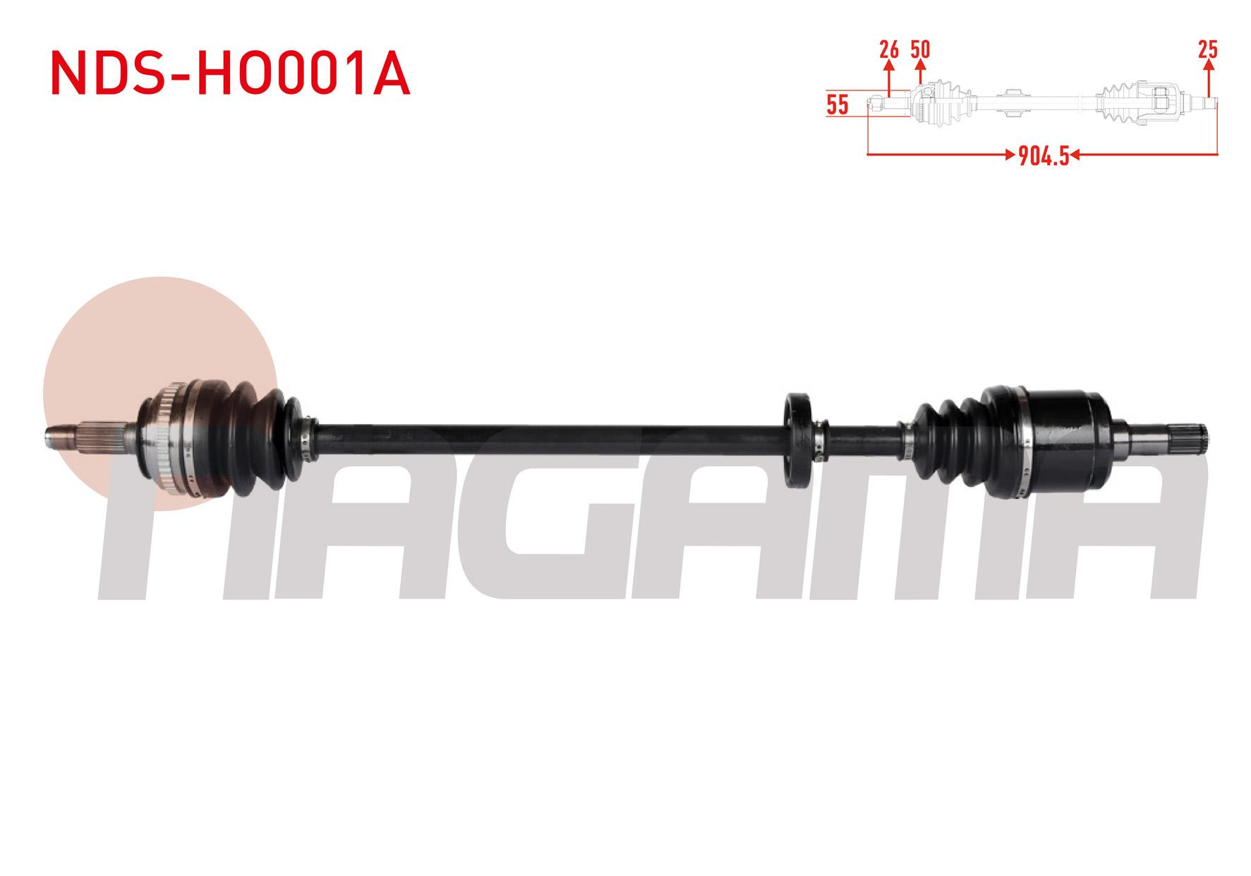 KOMPLE AKS SOL ON ABSLI 50 DIS UZUNLUK 904,5mm HONDA CIVIC V 1.5i - 1.6i 1992-1995