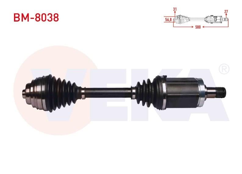 KOMPLE AKS SOL ON BMW X1 (E84) 2.0 D XDRIVE A-T/M-T UZUNLUK 500 mm 2011- 306360