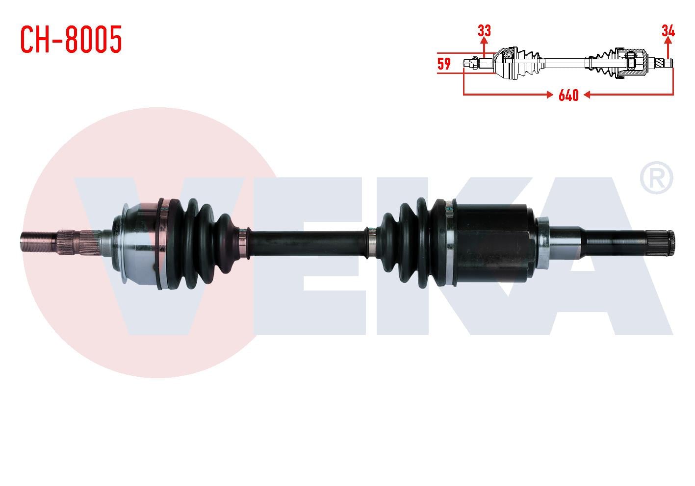 KOMPLE AKS SOL ON CHEVROLET CRUZE (J300) 1.6 A-T UZUNLUK 640mm 2009-2014