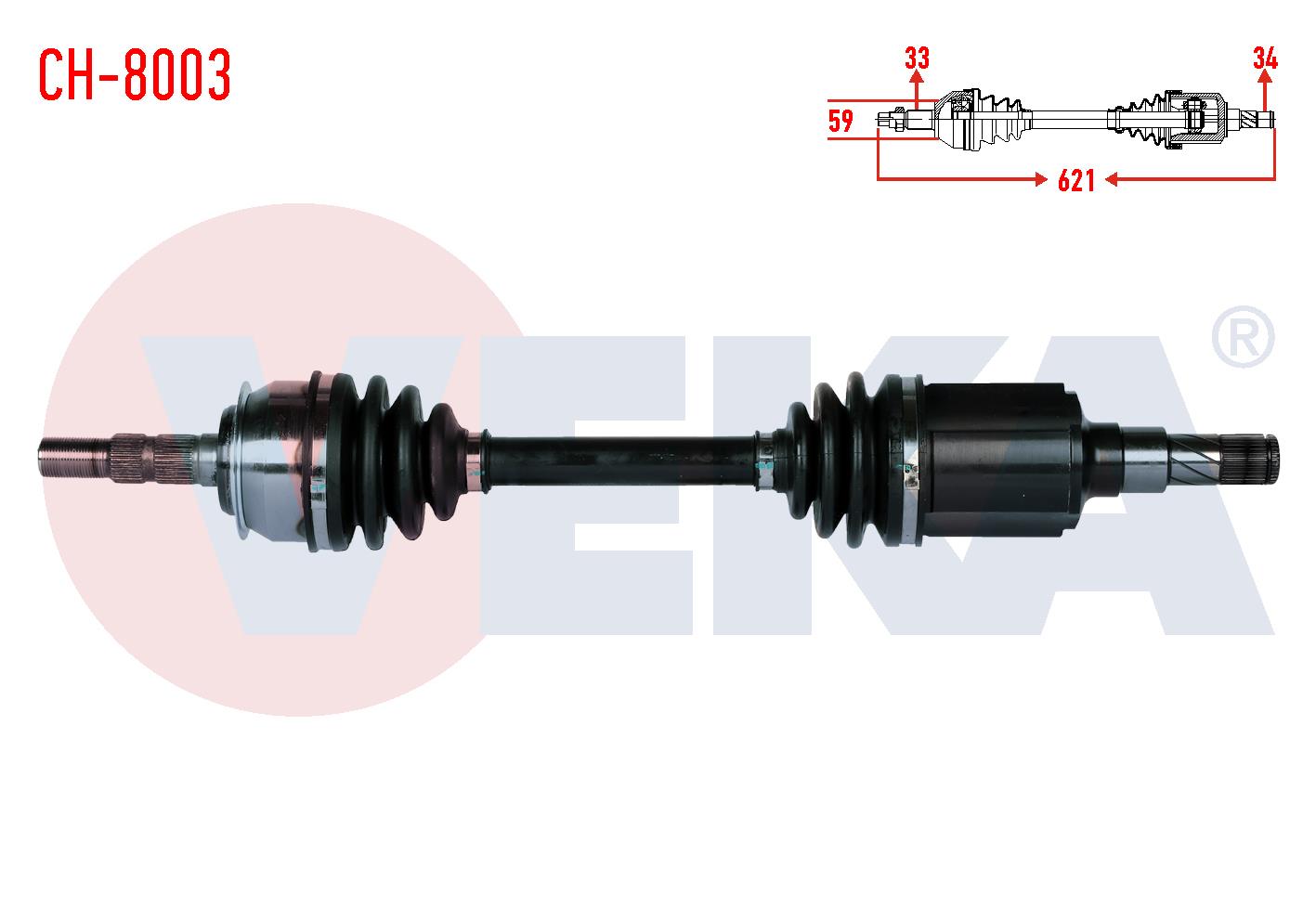 KOMPLE AKS SOL ON CHEVROLET CRUZE (J300) 1.6 M-T UZUNLUK 621mm 2009-2014