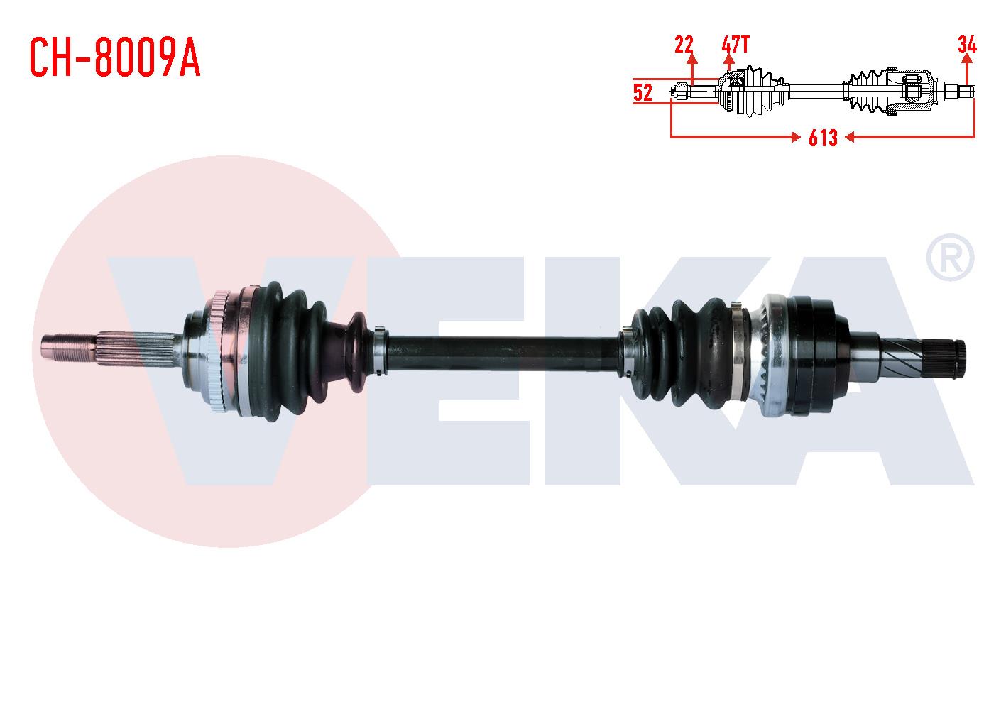 KOMPLE AKS SOL ON CHEVROLET KALOS (T200) 1.4 ABSLI 47 DIS M-T UZUNLUK 613mm 2003-2008