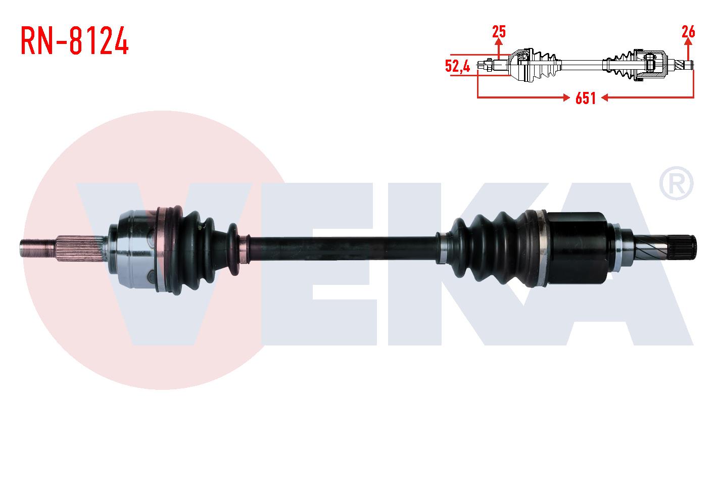 KOMPLE AKS SOL ON DACIA DOKKER 1.5 DCI UZUNLUK 651mm 2012-
