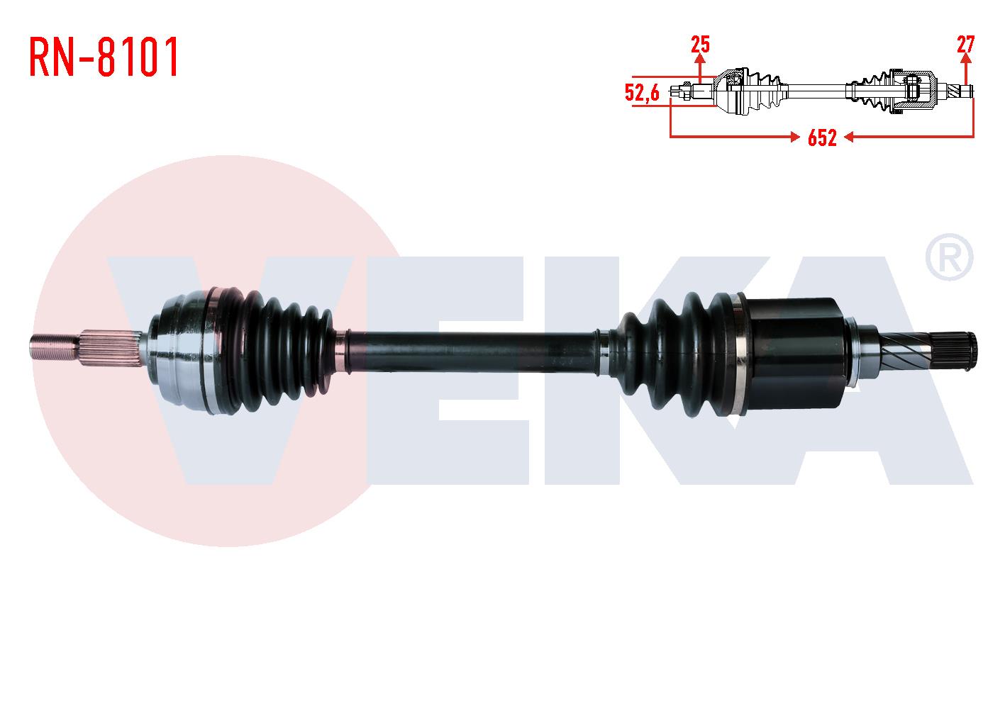 KOMPLE AKS SOL ON DACIA DUSTER 1.5 DCI 4X4 UZUNLUK 652mm 2012-
