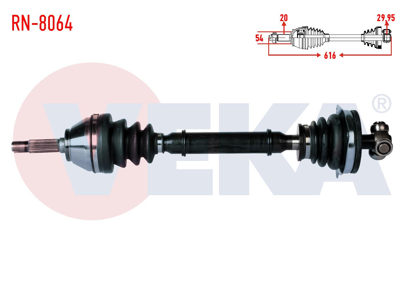 KOMPLE AKS SOL ON DACIA SOLENZA 1.4i UZUNLUK 616 mm 2003-