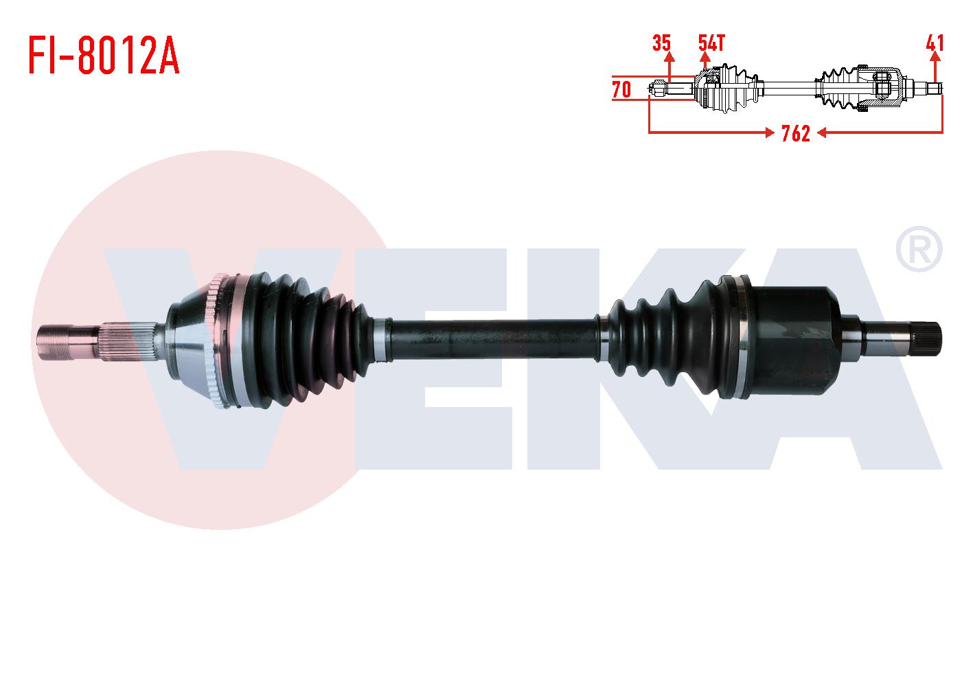 KOMPLE AKS SOL ON FIAT DUCATO (230) 2.5 D 18q ABSLI 54 DIS UZUNLUK 762mm 1994-2002