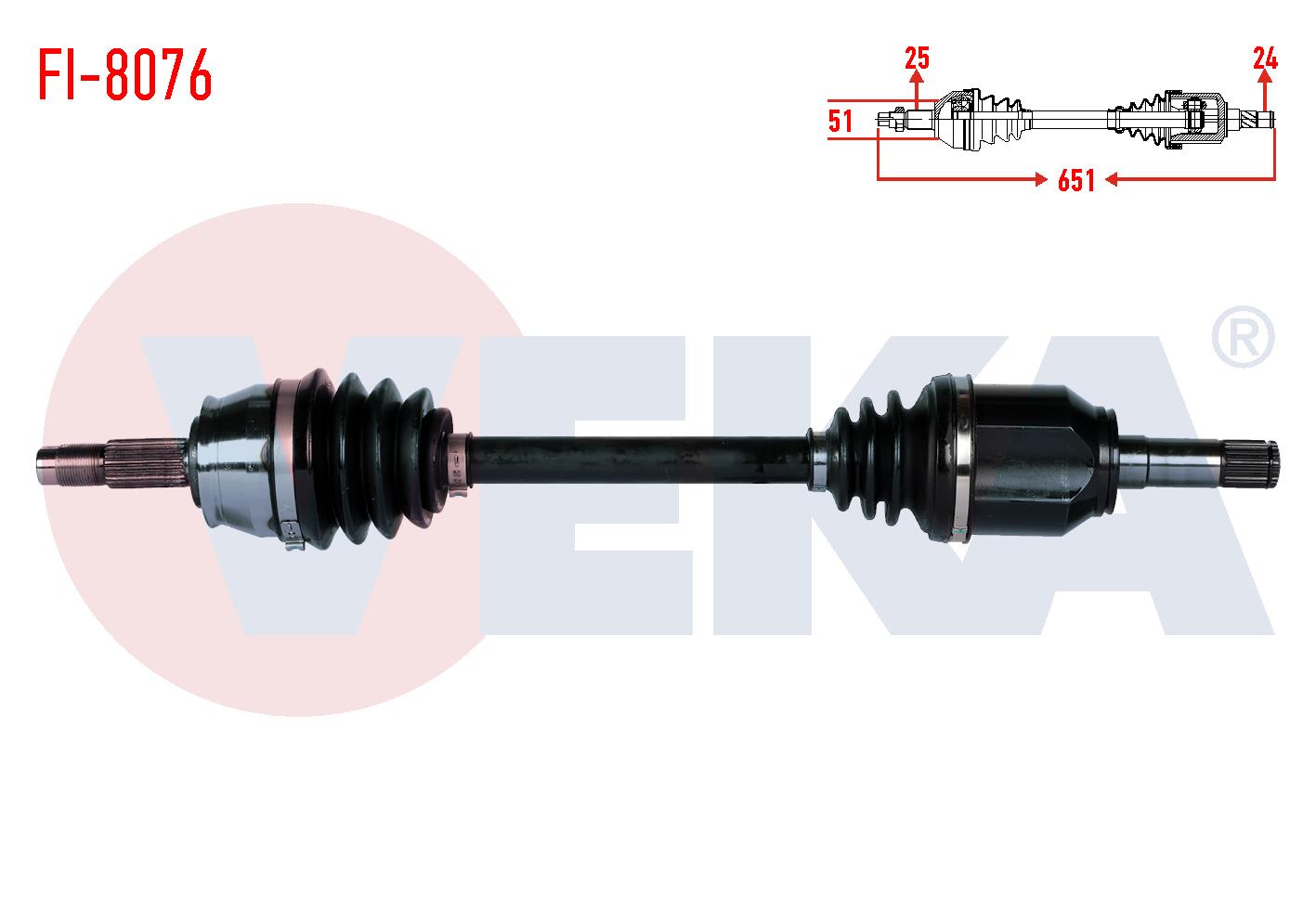 KOMPLE AKS SOL ON FIAT EGEA 1.3 MJT M-T UZUNLUK 651 mm 2015-